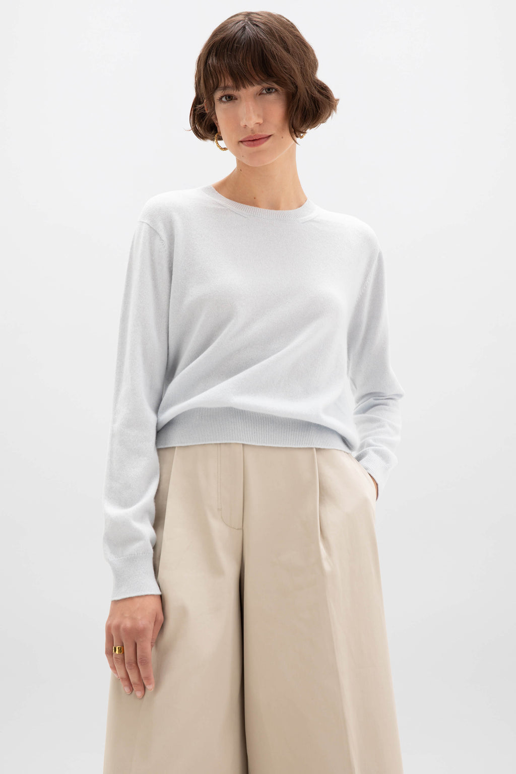 Light Blue Cashmere Round Neck Jumper