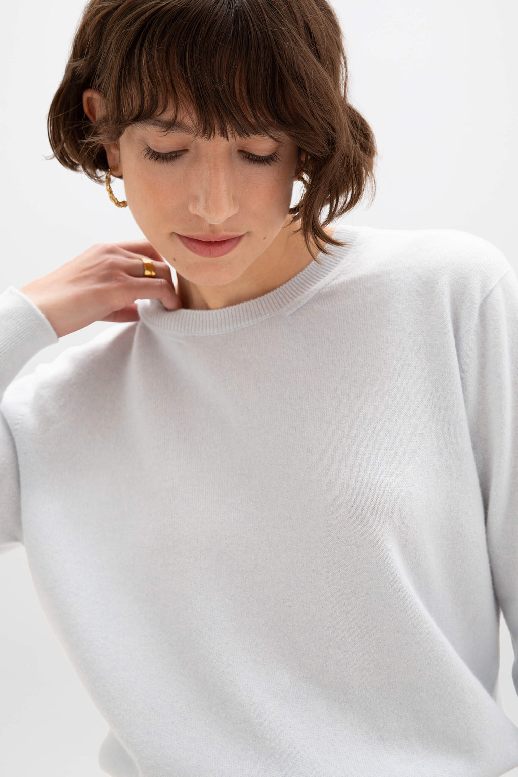 Light Blue Cashmere Round Neck Jumper