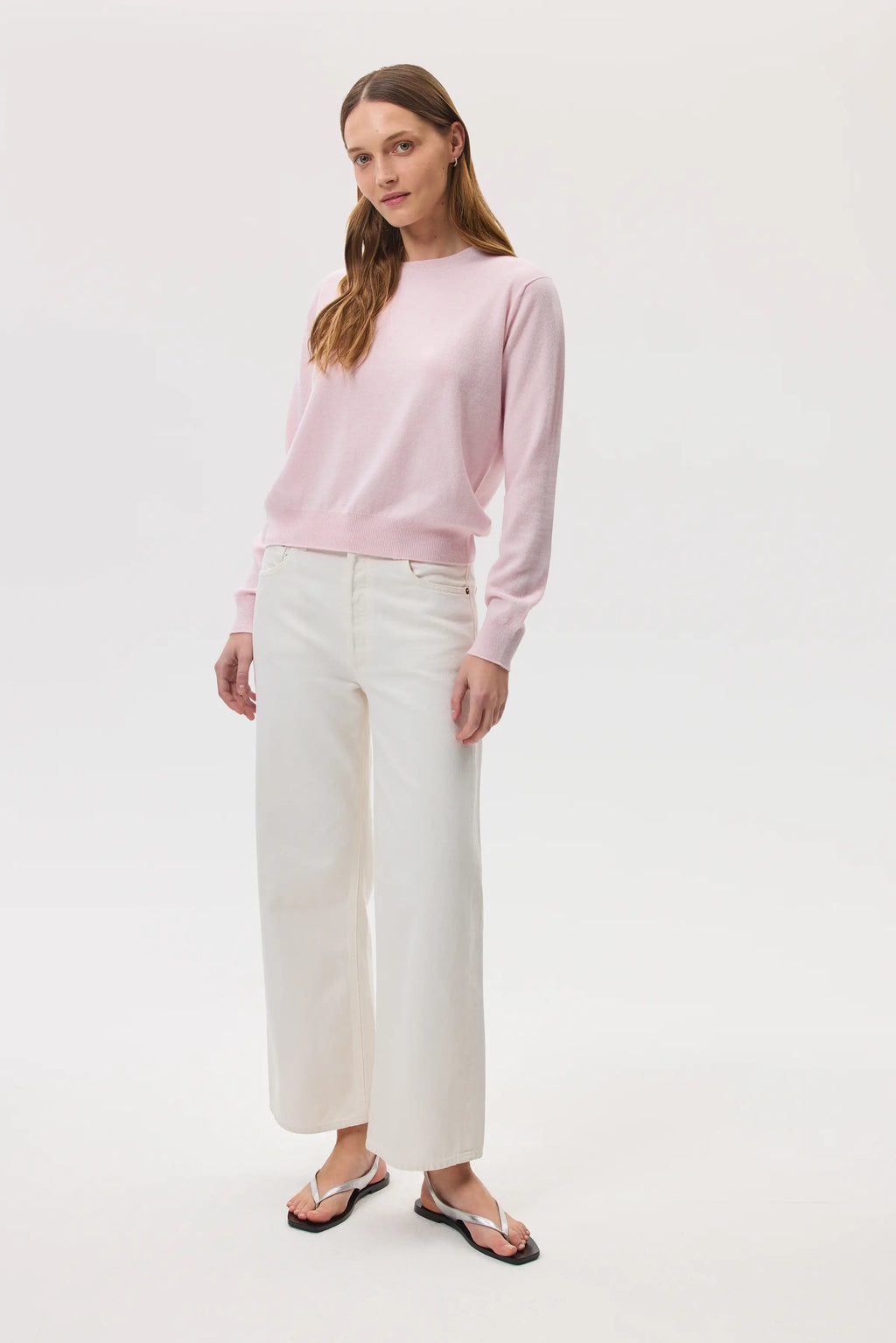 Classic Cashmere Light Pink Round Neck Jumper