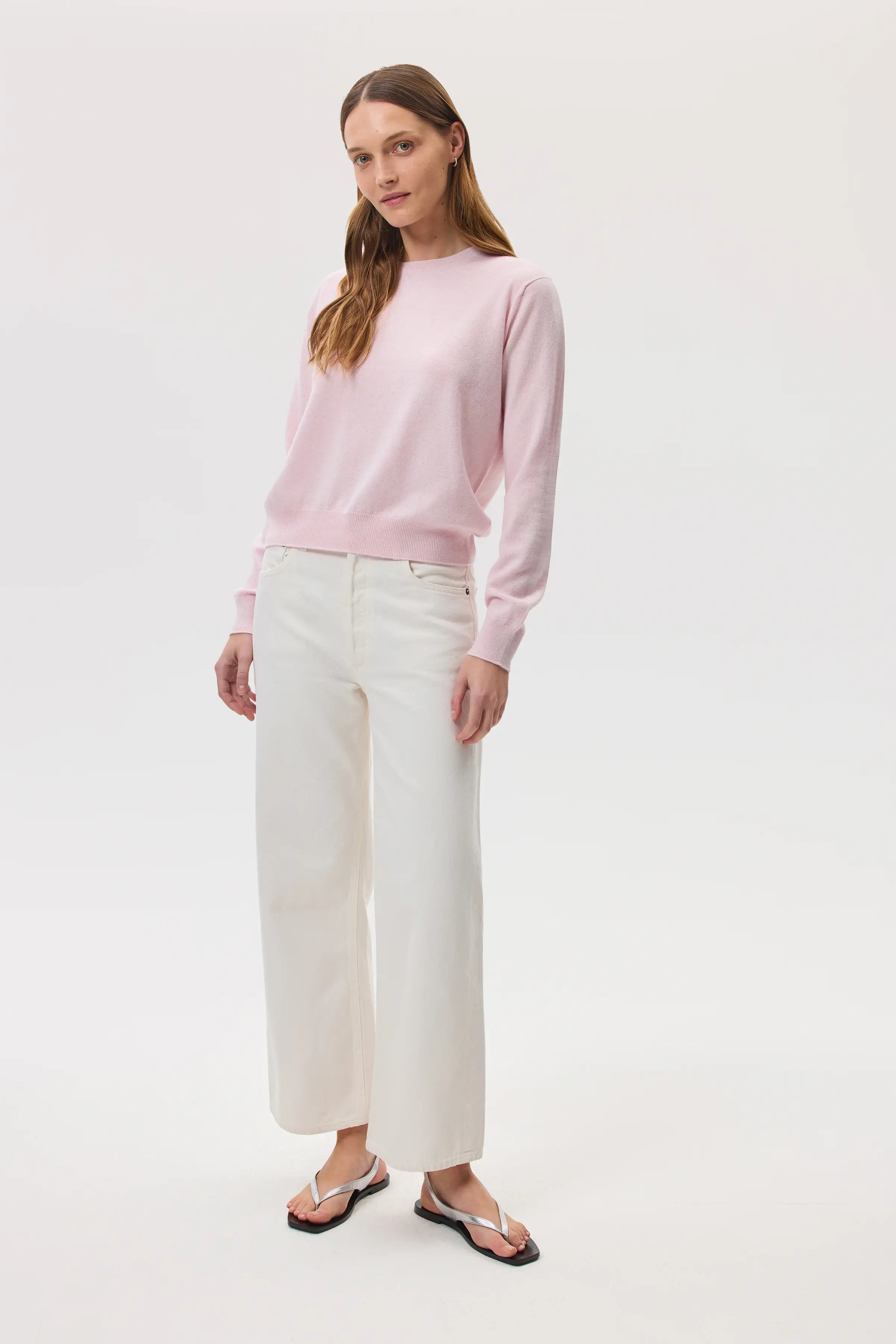 Classic Cashmere Light Pink Round Neck Jumper