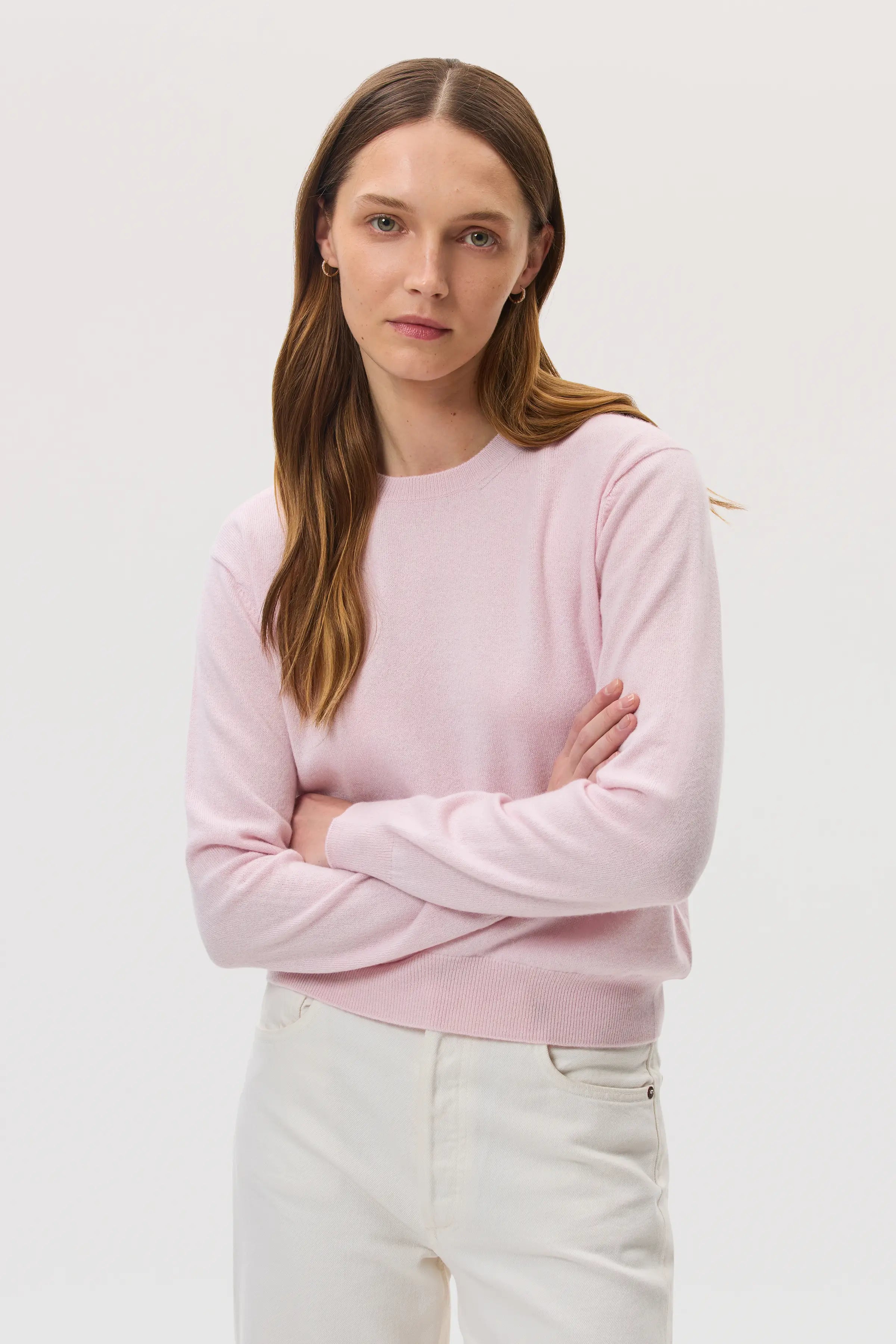 Classic Cashmere Light Pink Round Neck Jumper