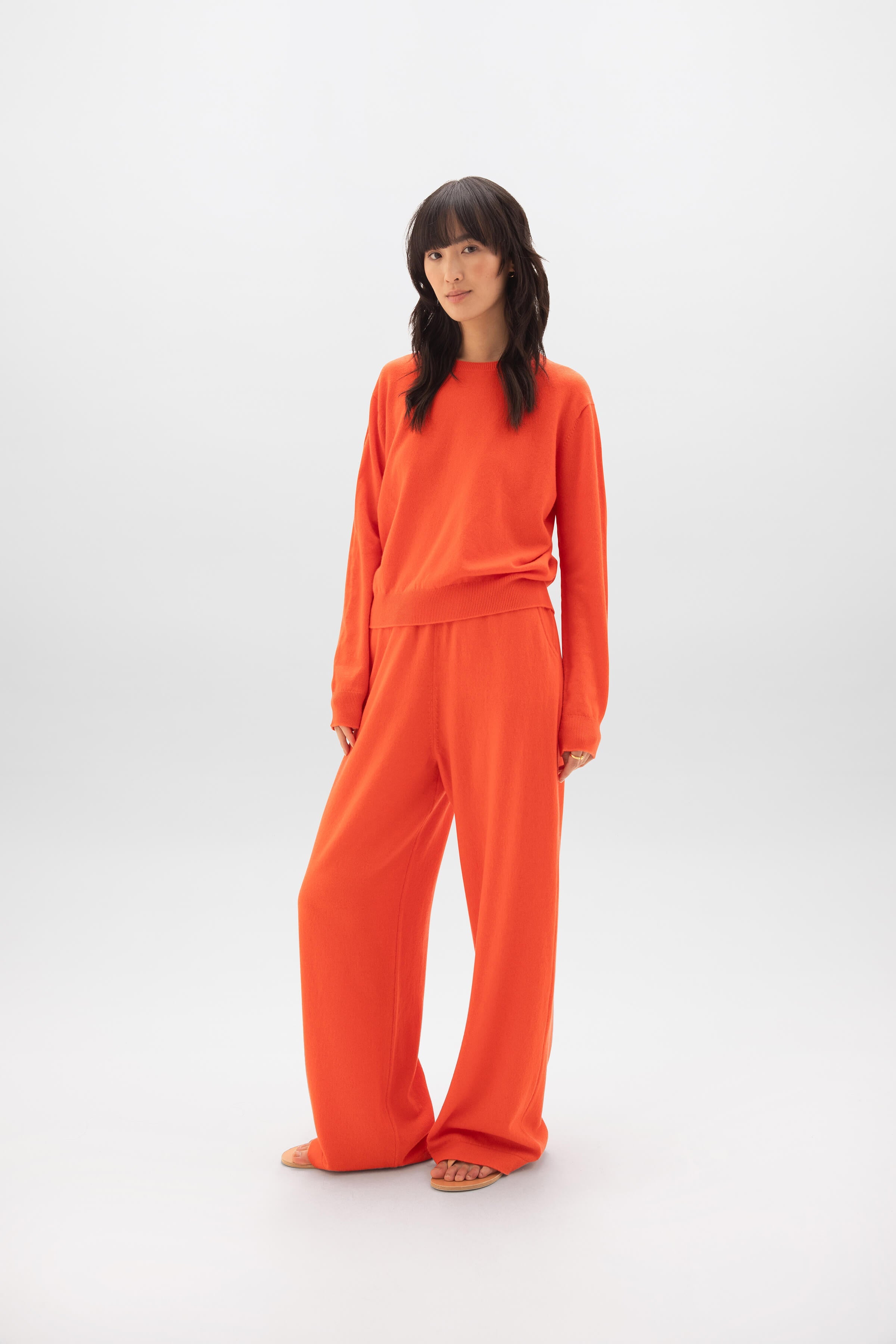 Wide Leg Orange Cashmere Culottes