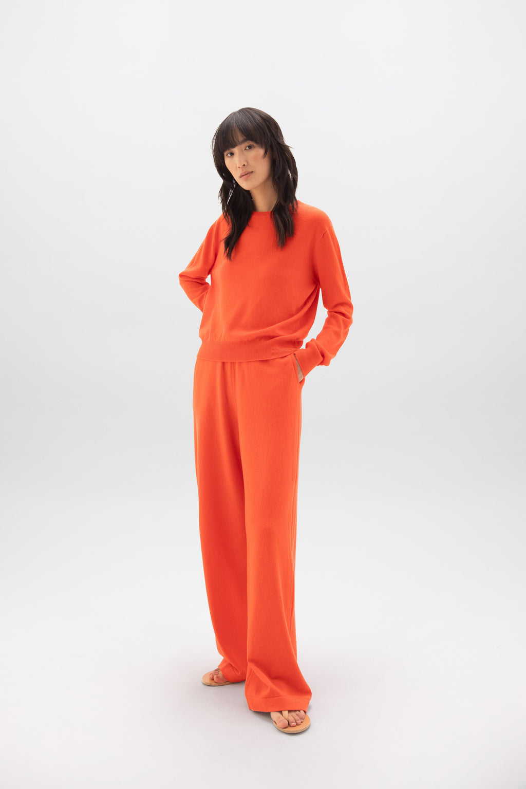 Wide Leg Orange Cashmere Culottes