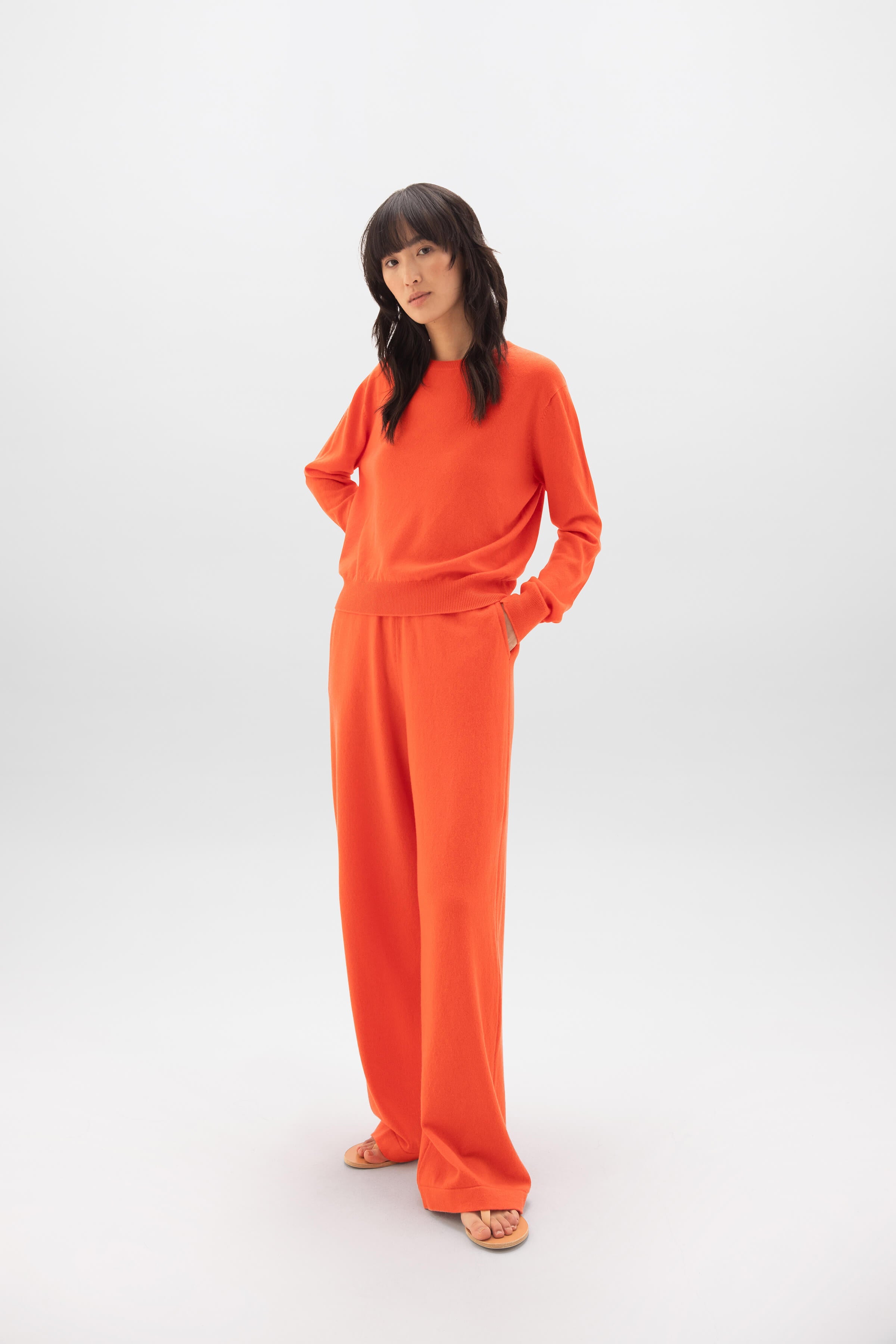 Wide Leg Orange Cashmere Culottes