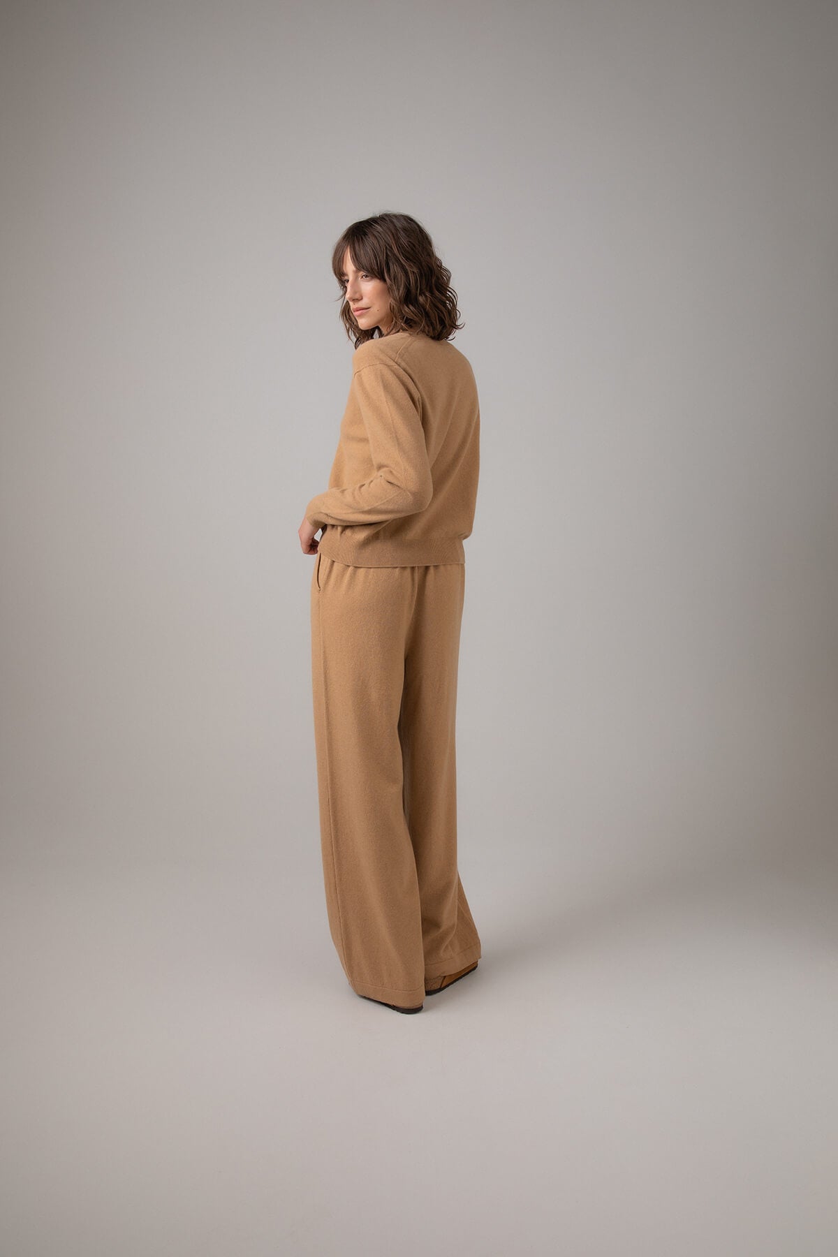 Wide Leg Camel Cashmere Culottes
