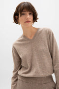 Cashmere Light Brown V Neck Jumper