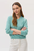 Classic Green Cashmere V Neck Jumper