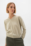 Light Green Cashmere V Neck Jumper