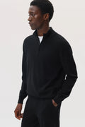 Classic Cashmere Black Zip Neck Jumnper
