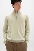 Light Green Cashmere Zip Neck Jumper