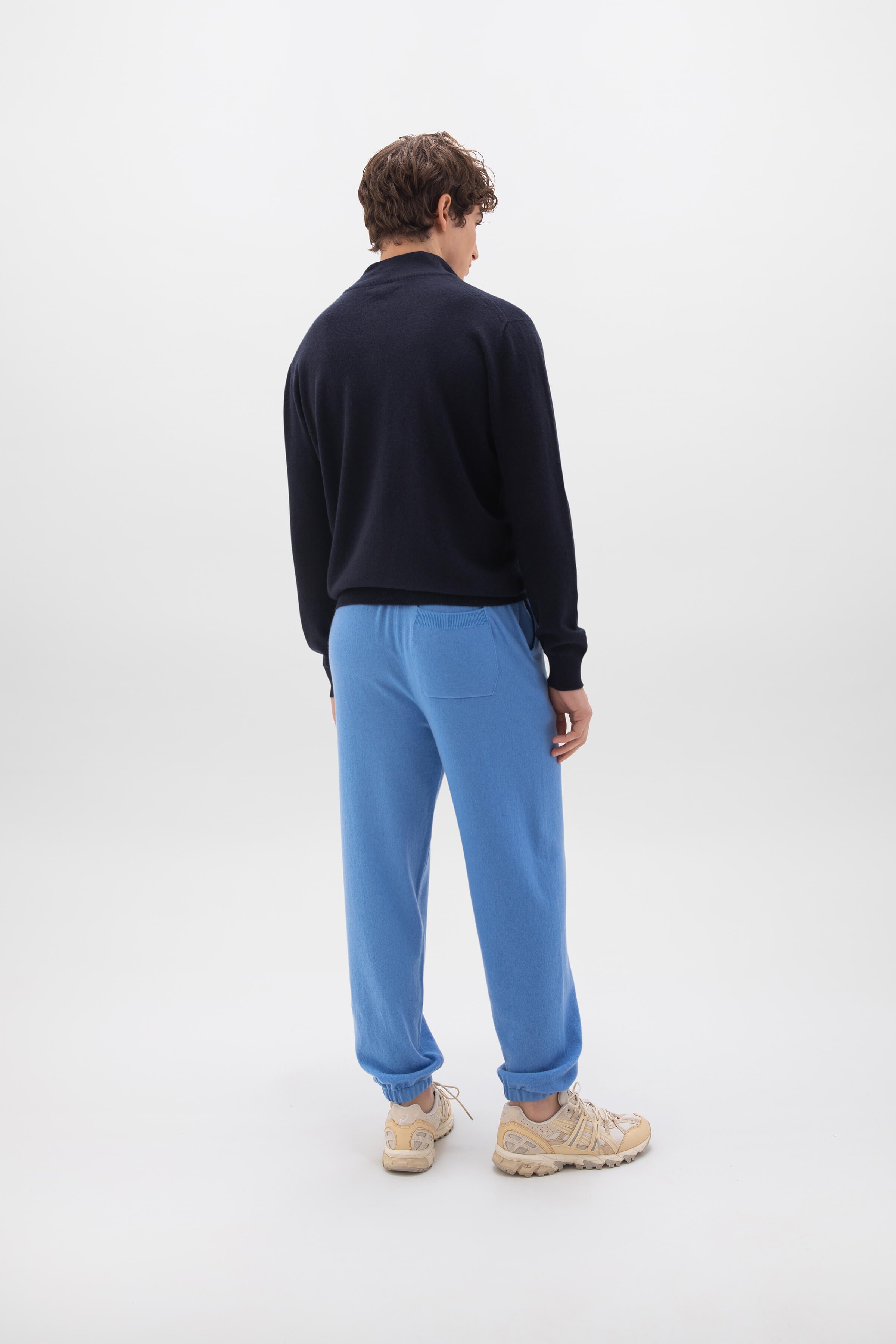 Performance Cashmere Cuffed Blue Joggers