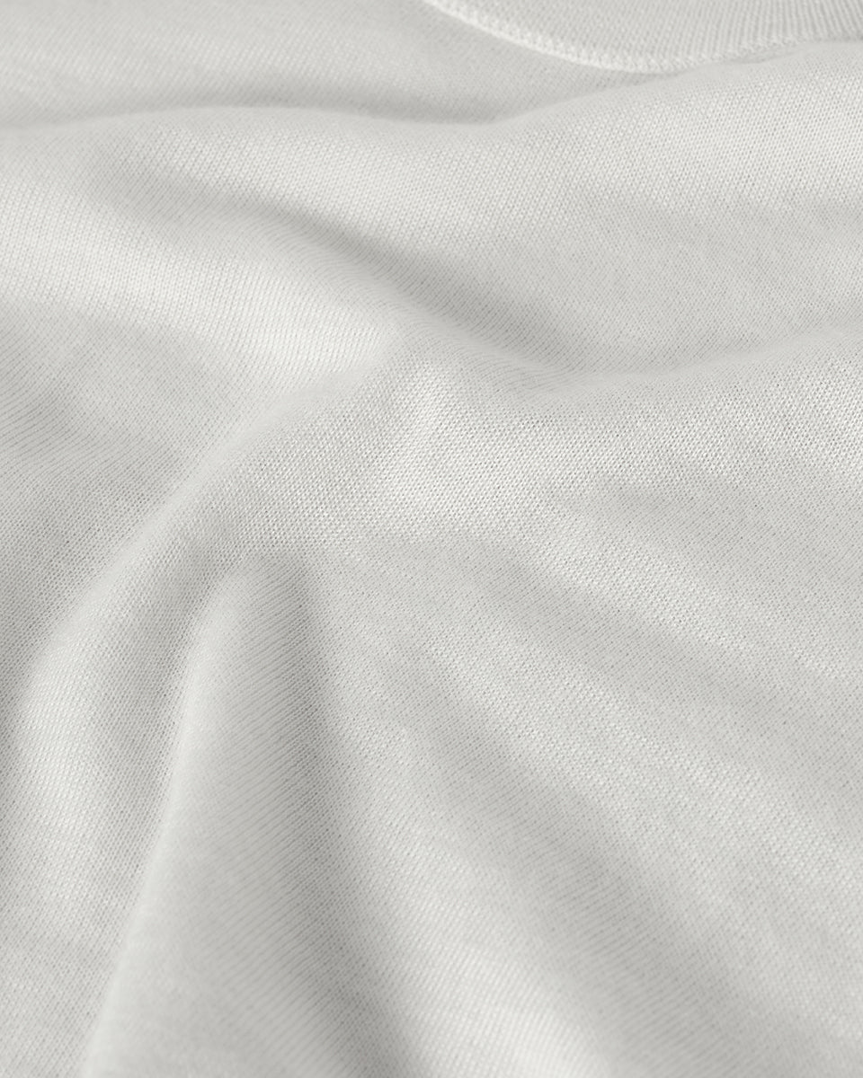 Superfine Cashmere White Round Neck Jumper