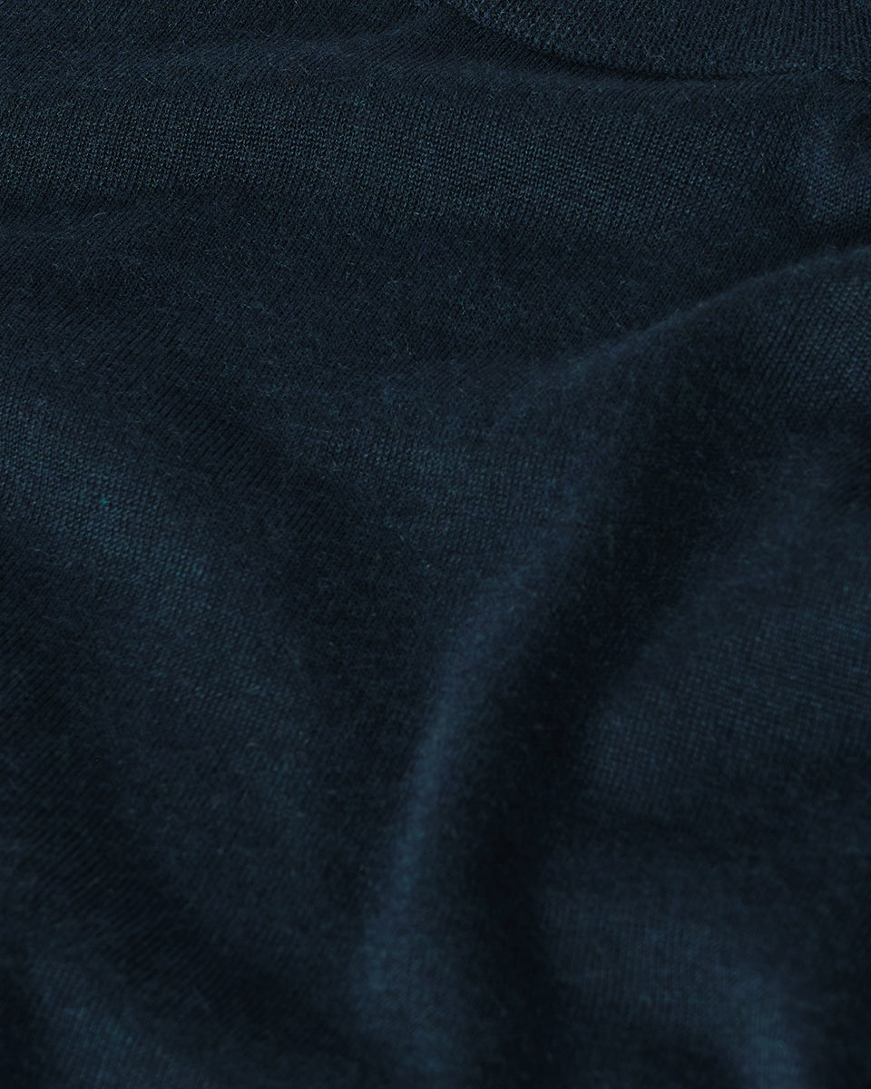 Superfine Cashmere Bottle Green Round Neck Jumper