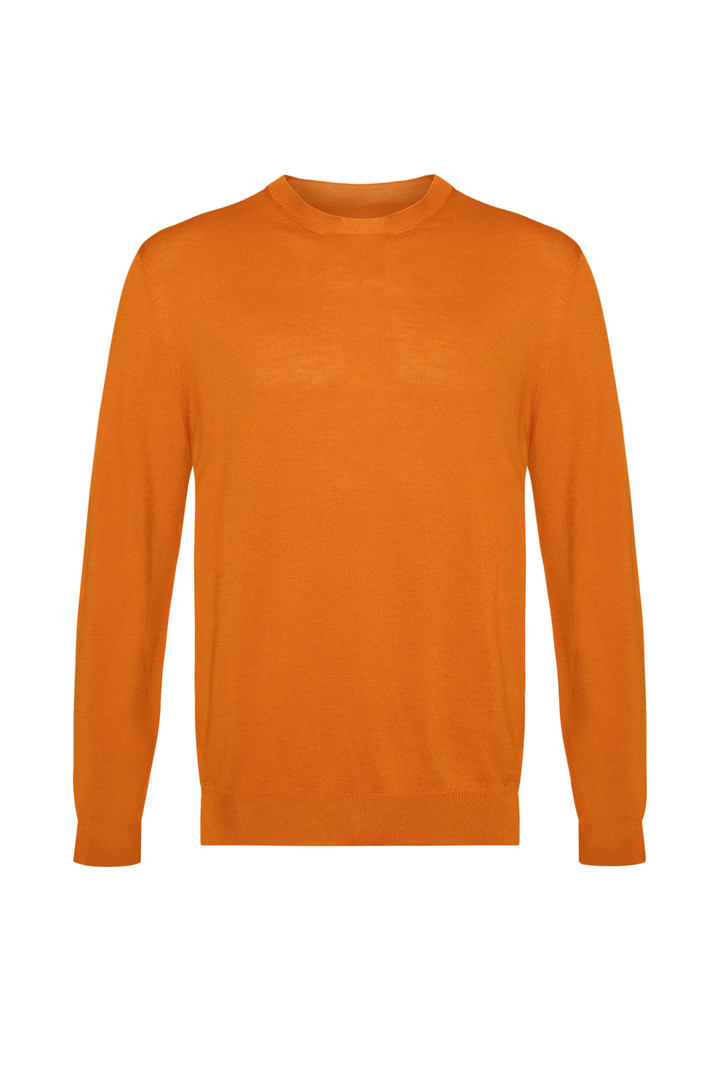 Superfine Cashmere Orange Round Neck Jumper