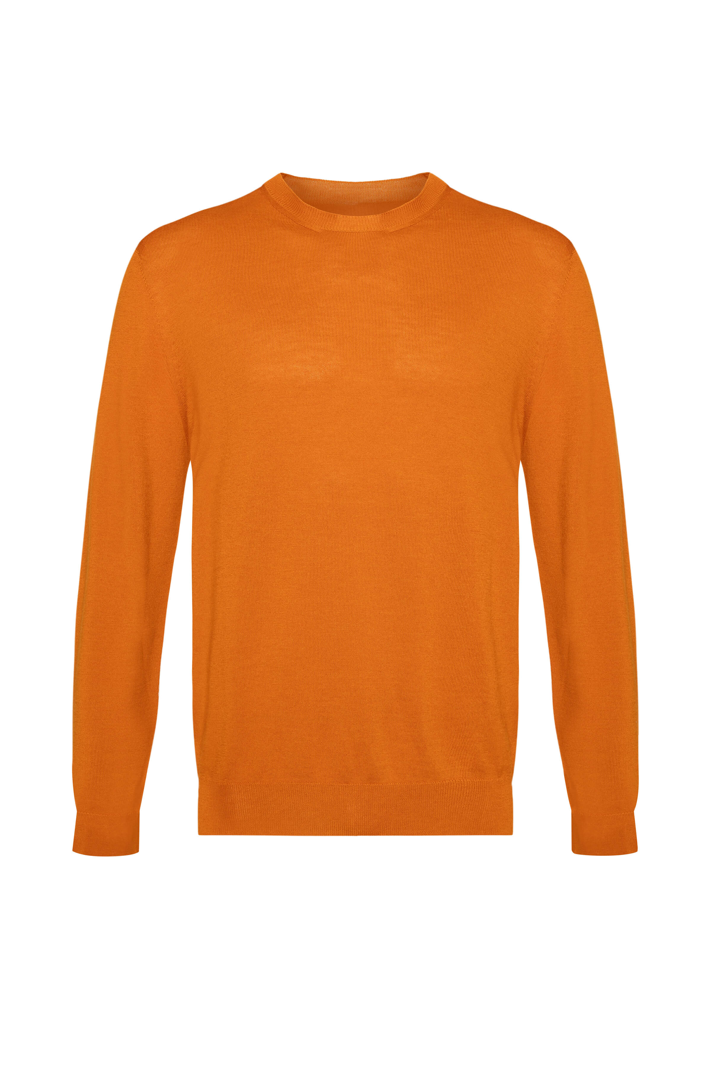 Superfine Cashmere Orange Round Neck Jumper