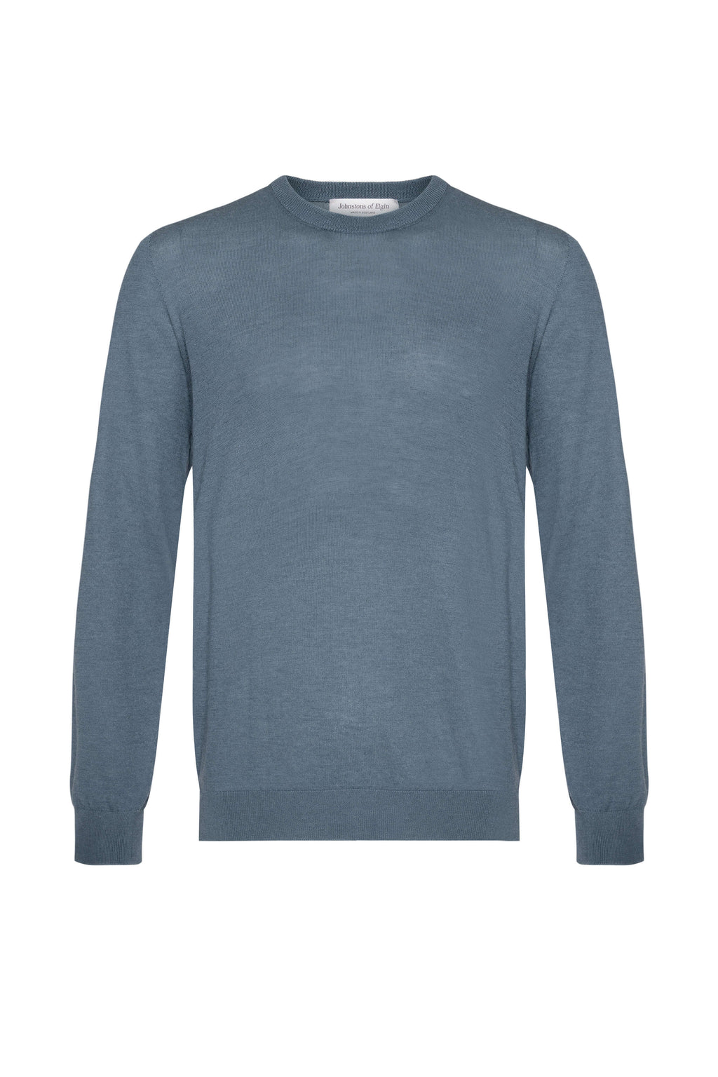 Superfine Cashmere Round Neck Blue Jumper