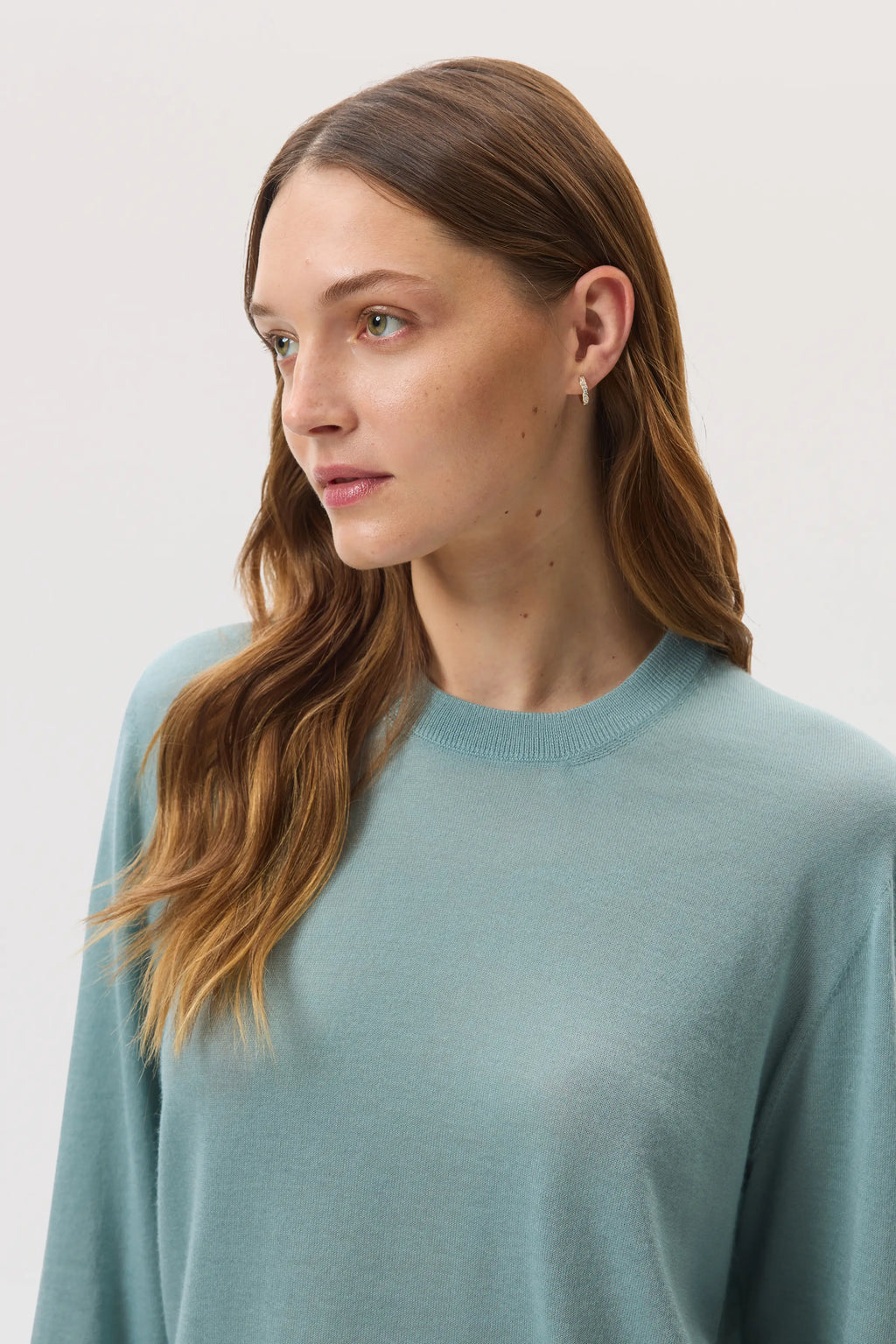 Superfine Cashmere Light Green Round Neck Jumper
