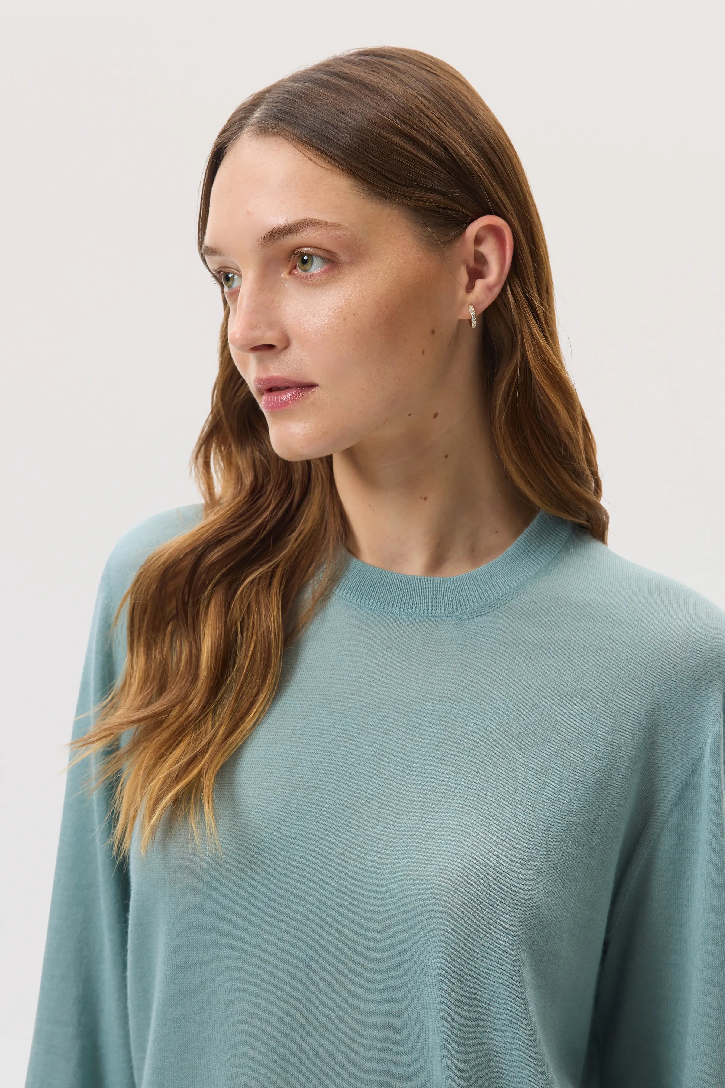 Superfine Cashmere Light Green Round Neck Jumper