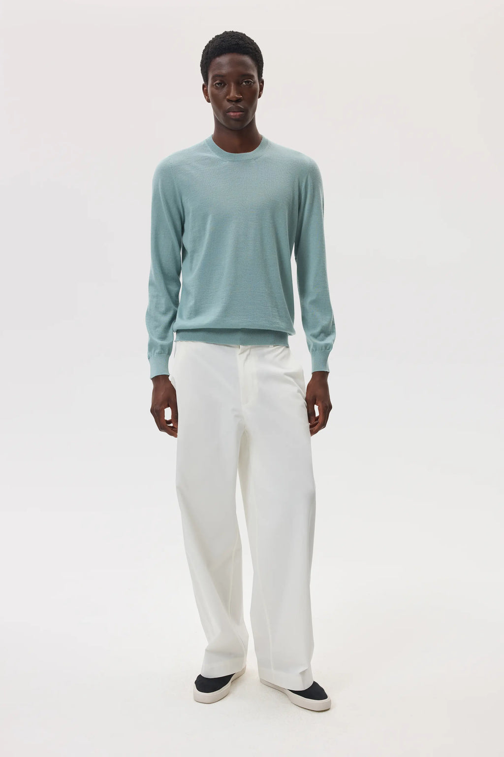 Superfine Cashmere Light Green Round Neck Jumper