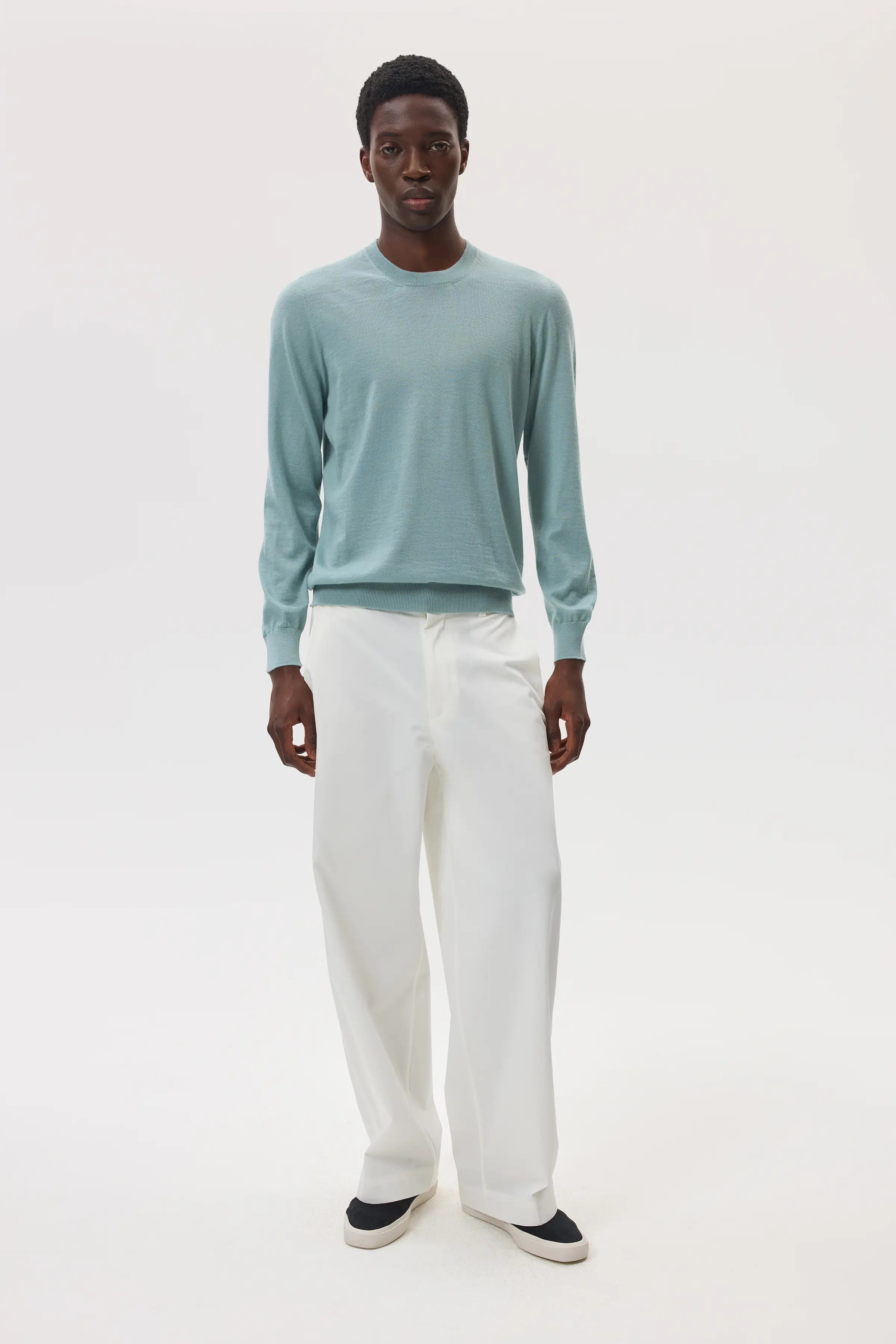Superfine Cashmere Light Green Round Neck Jumper
