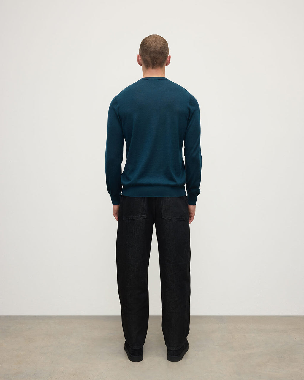 Superfine Cashmere Bottle Green Round Neck Jumper