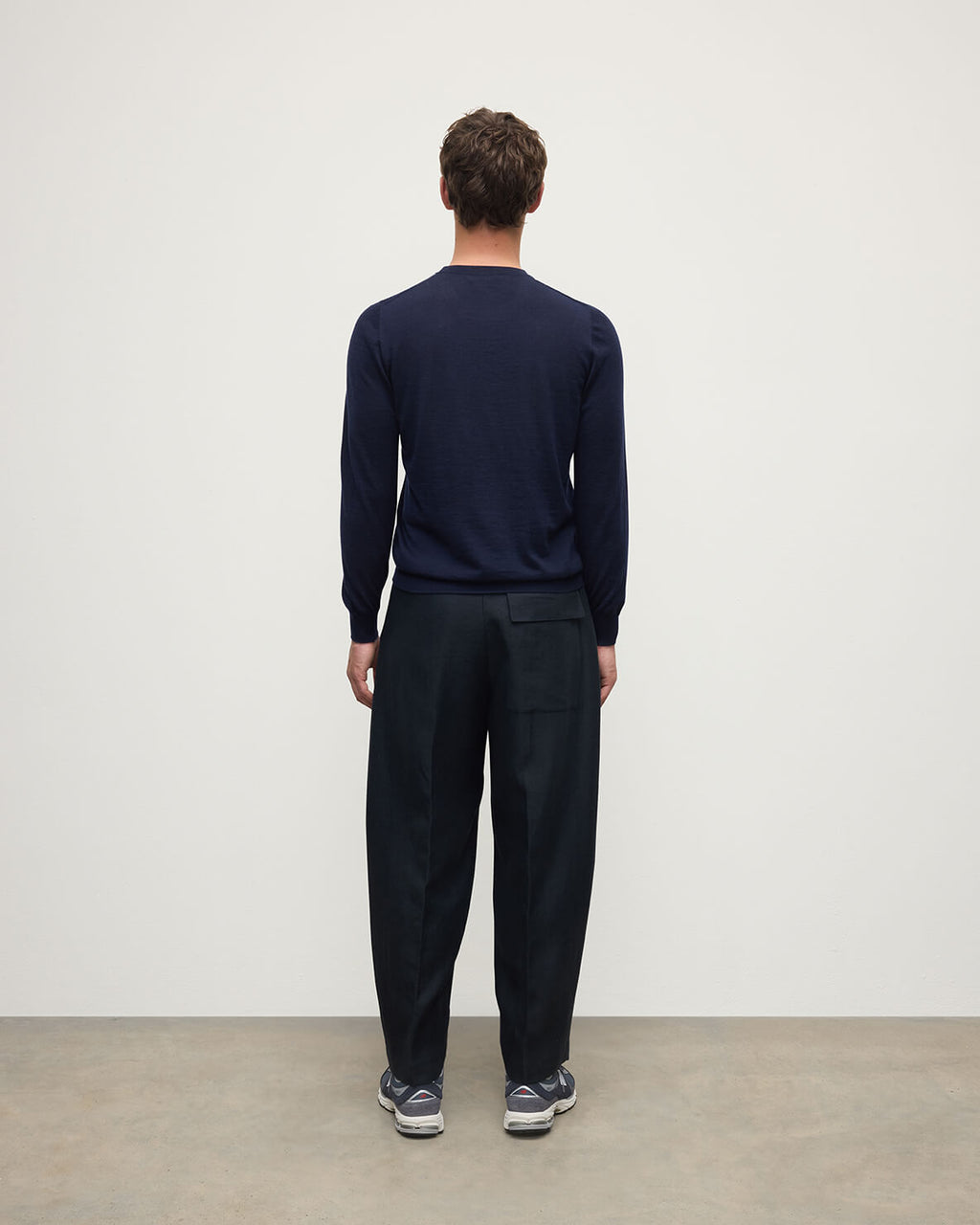 Superfine Cashmere Dark Navy Round Neck Jumper