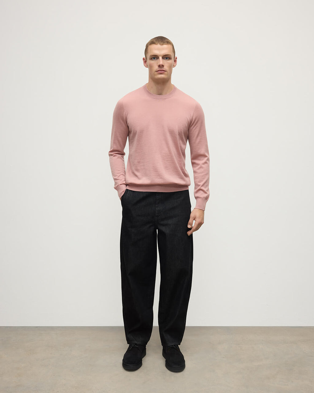 Superfine Cashmere Pink Round Neck Jumper