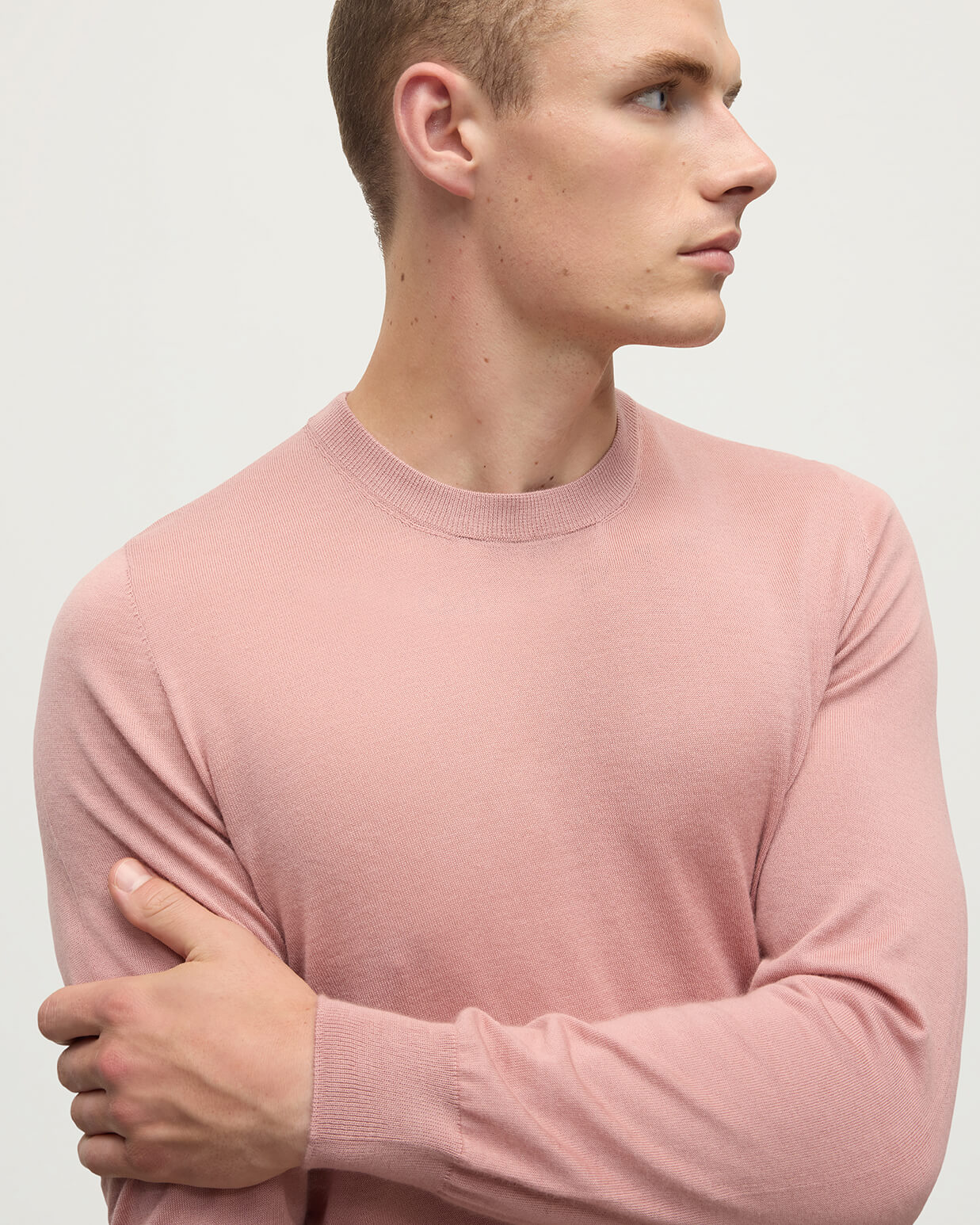 Superfine Cashmere Pink Round Neck Jumper
