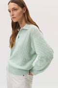 Cropped Cable Cashmere Jumper