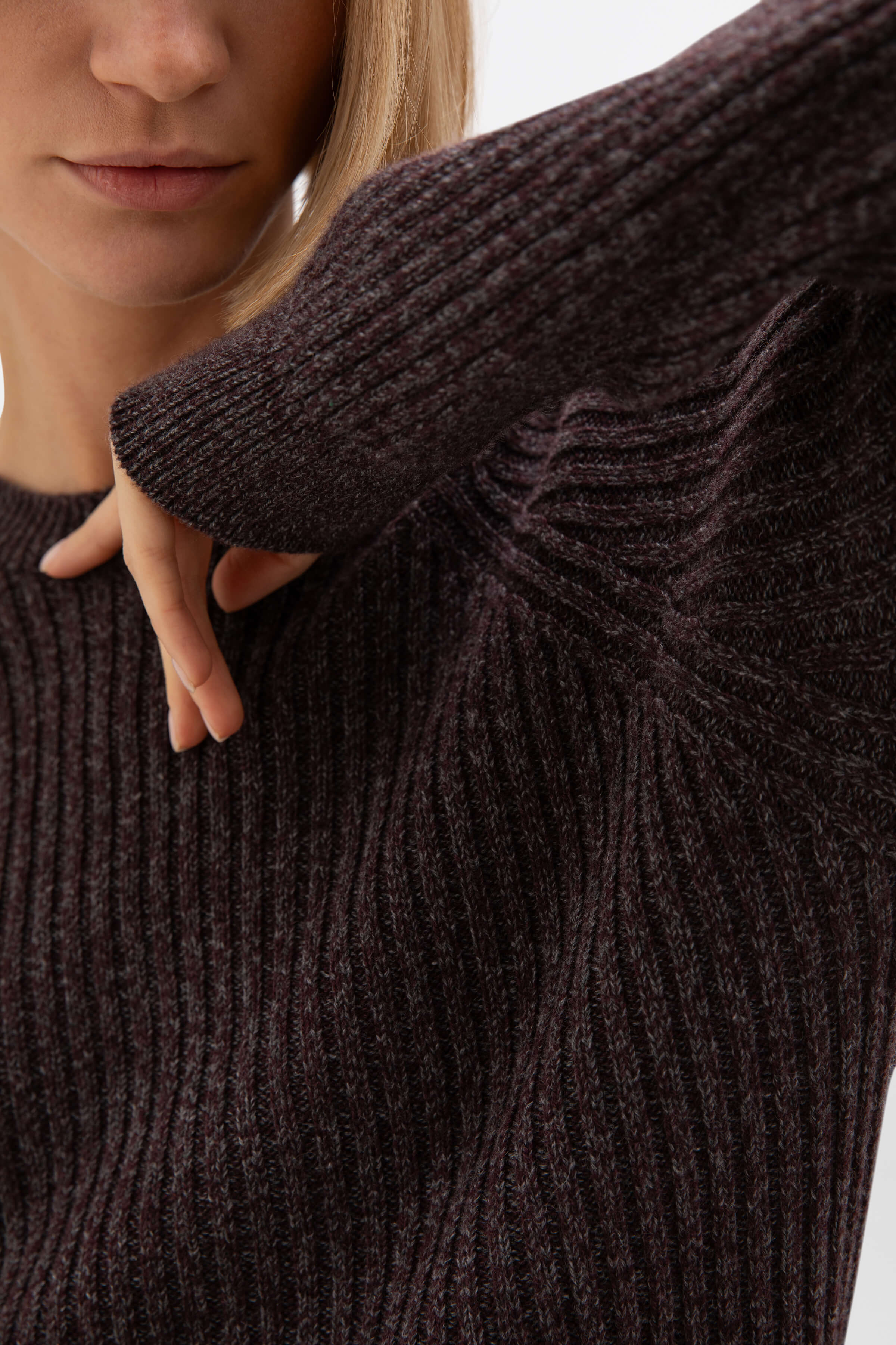 Cashmere Dark Red Marl Jumper