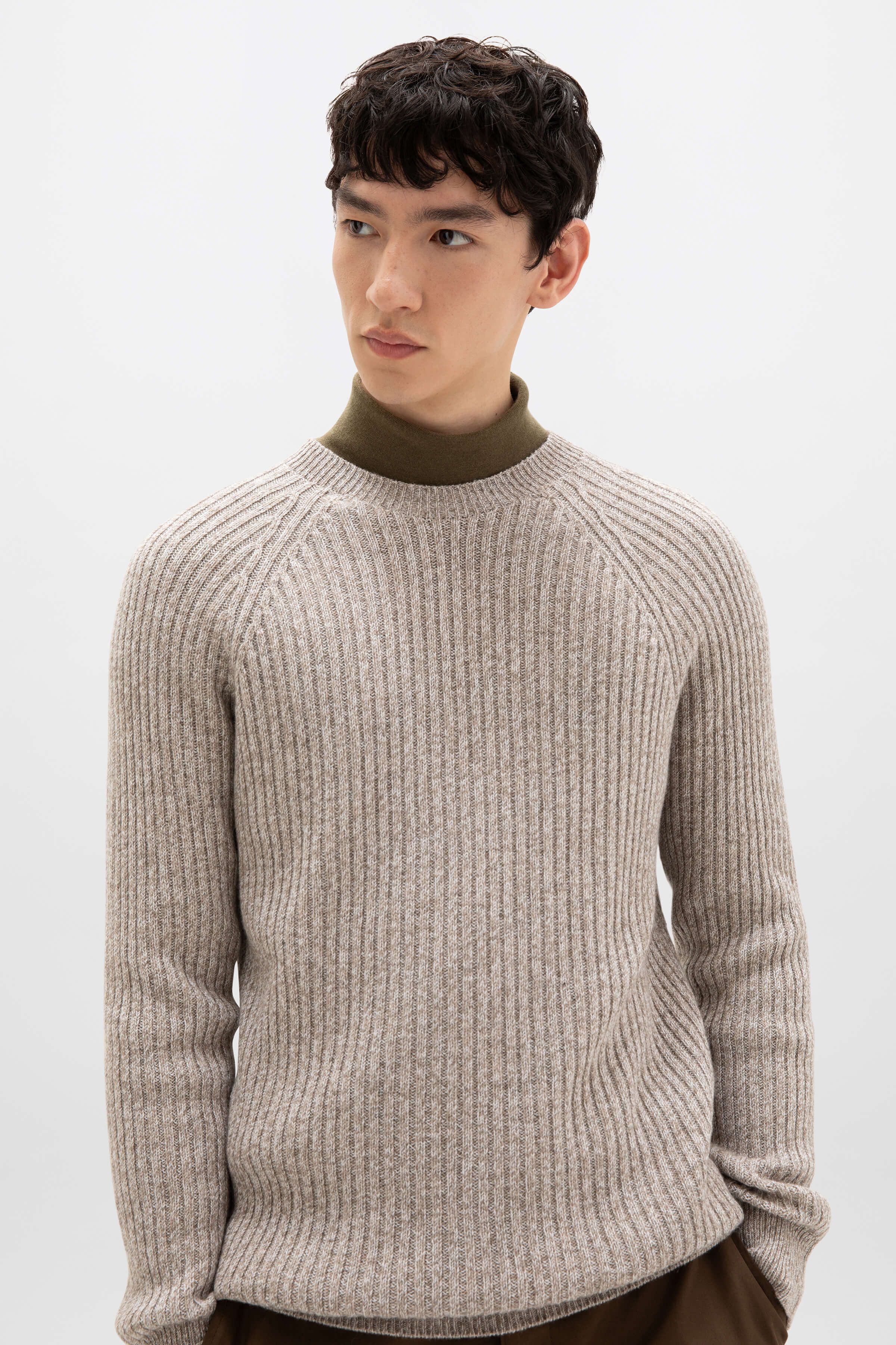 Ribbed Cashmere Light Brown Jumper