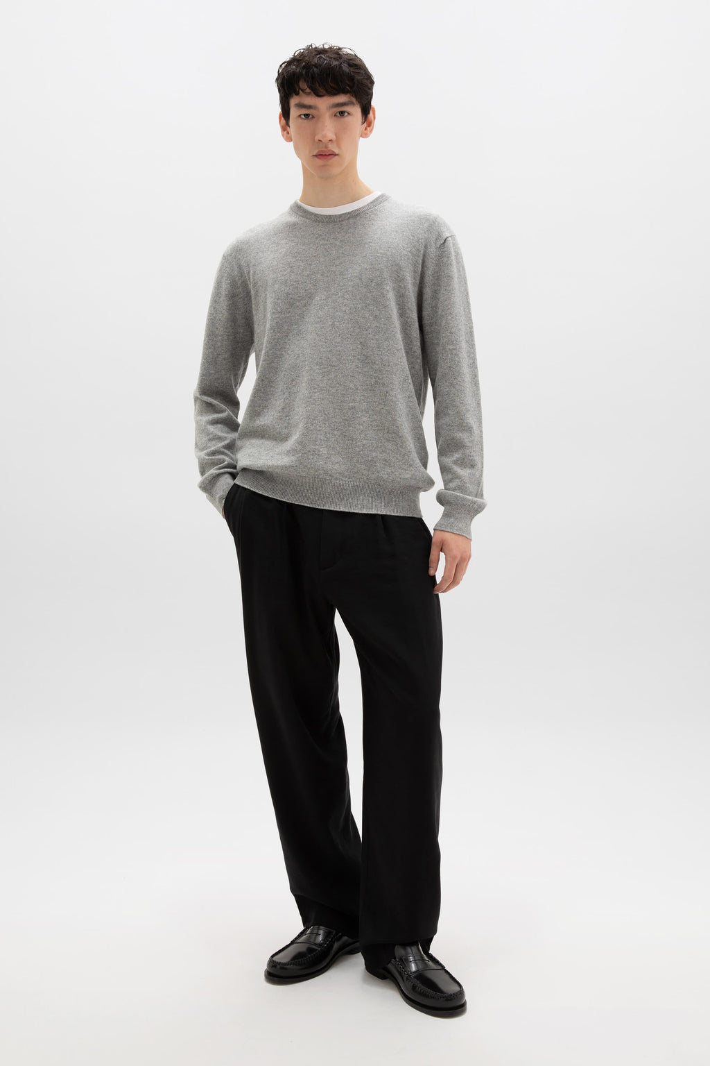 Classic Cashmere Grey Round Neck Jumper