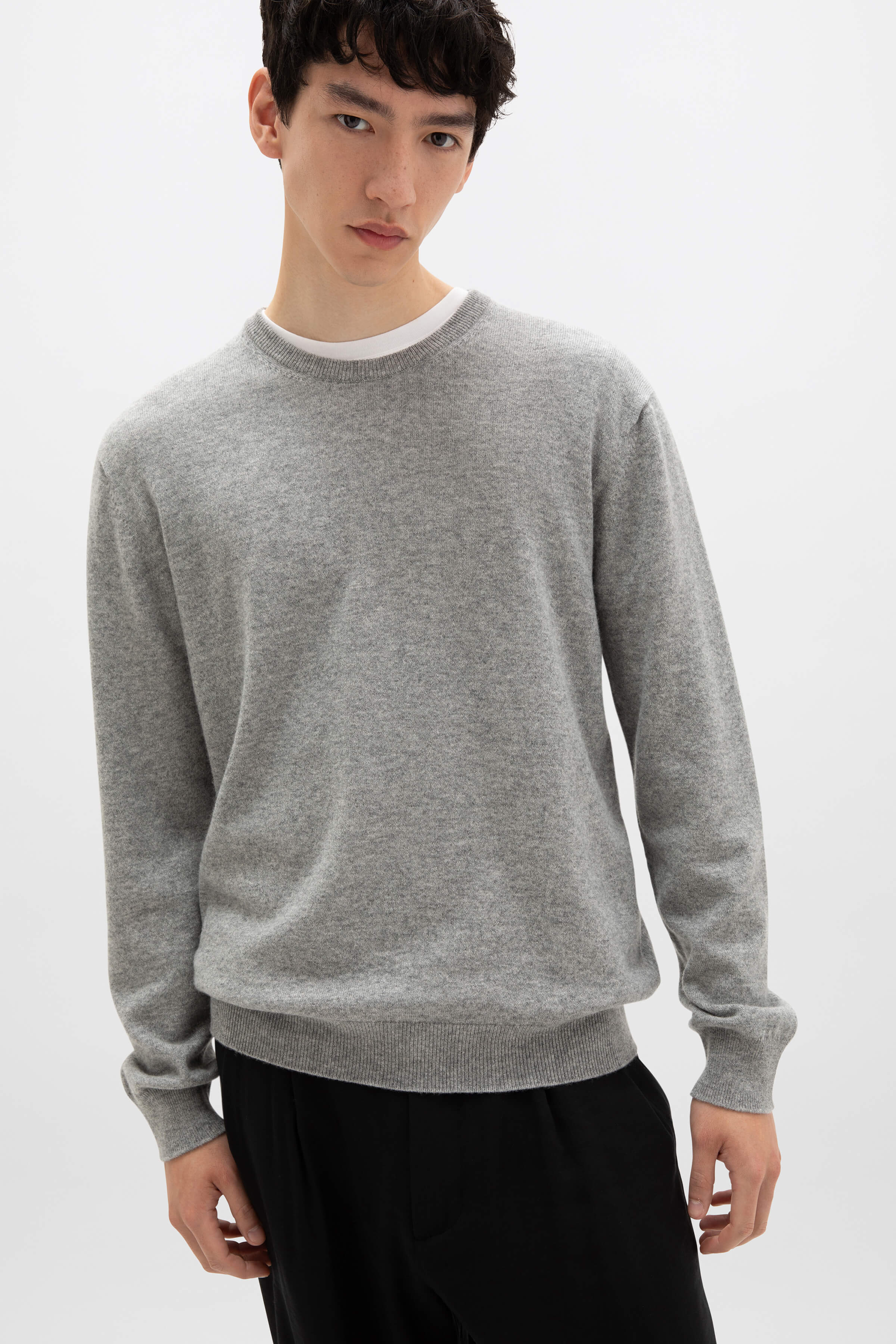 Classic Cashmere Grey Round Neck Jumper