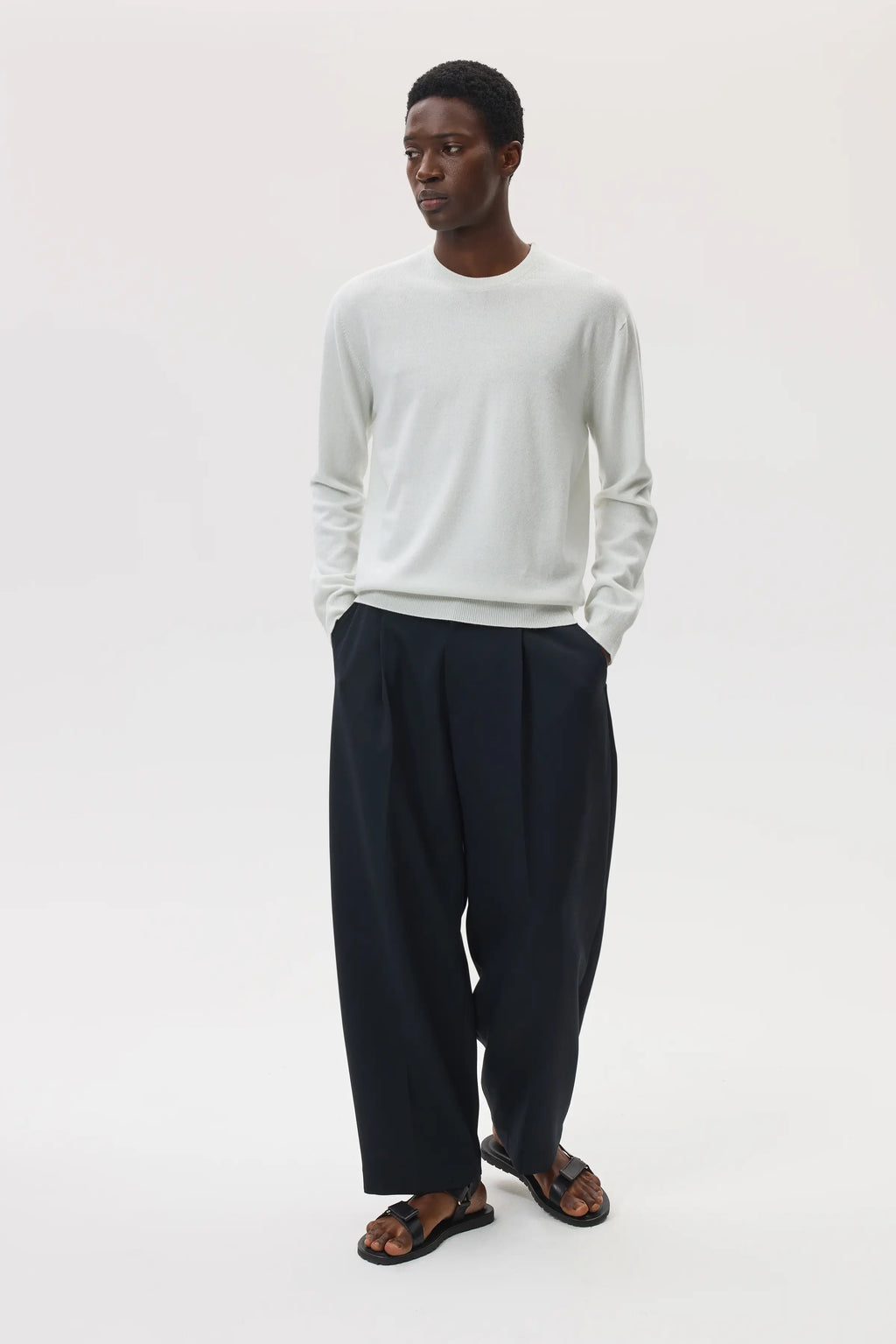 Cashmere White Round Neck Jumper