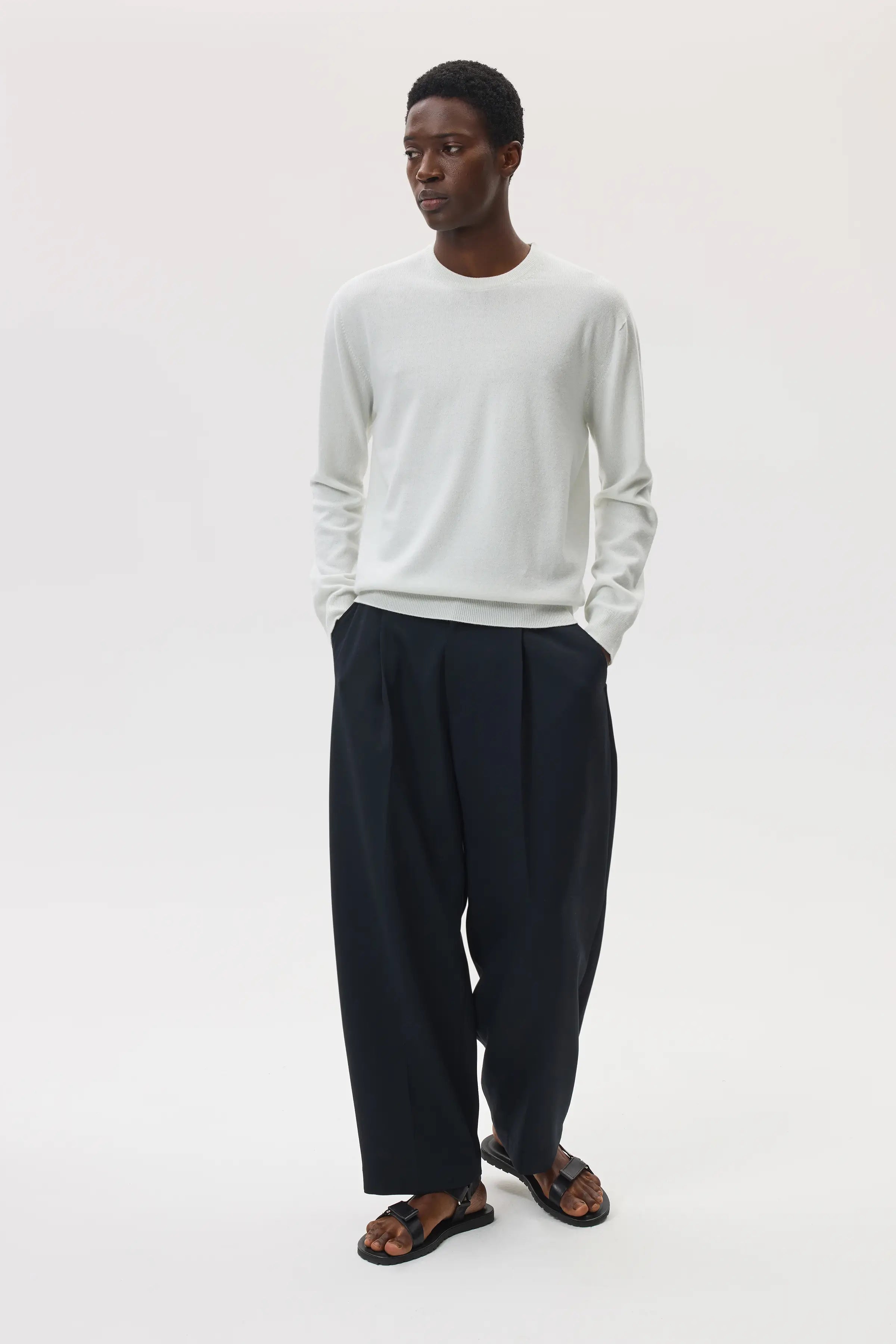 Cashmere White Round Neck Jumper