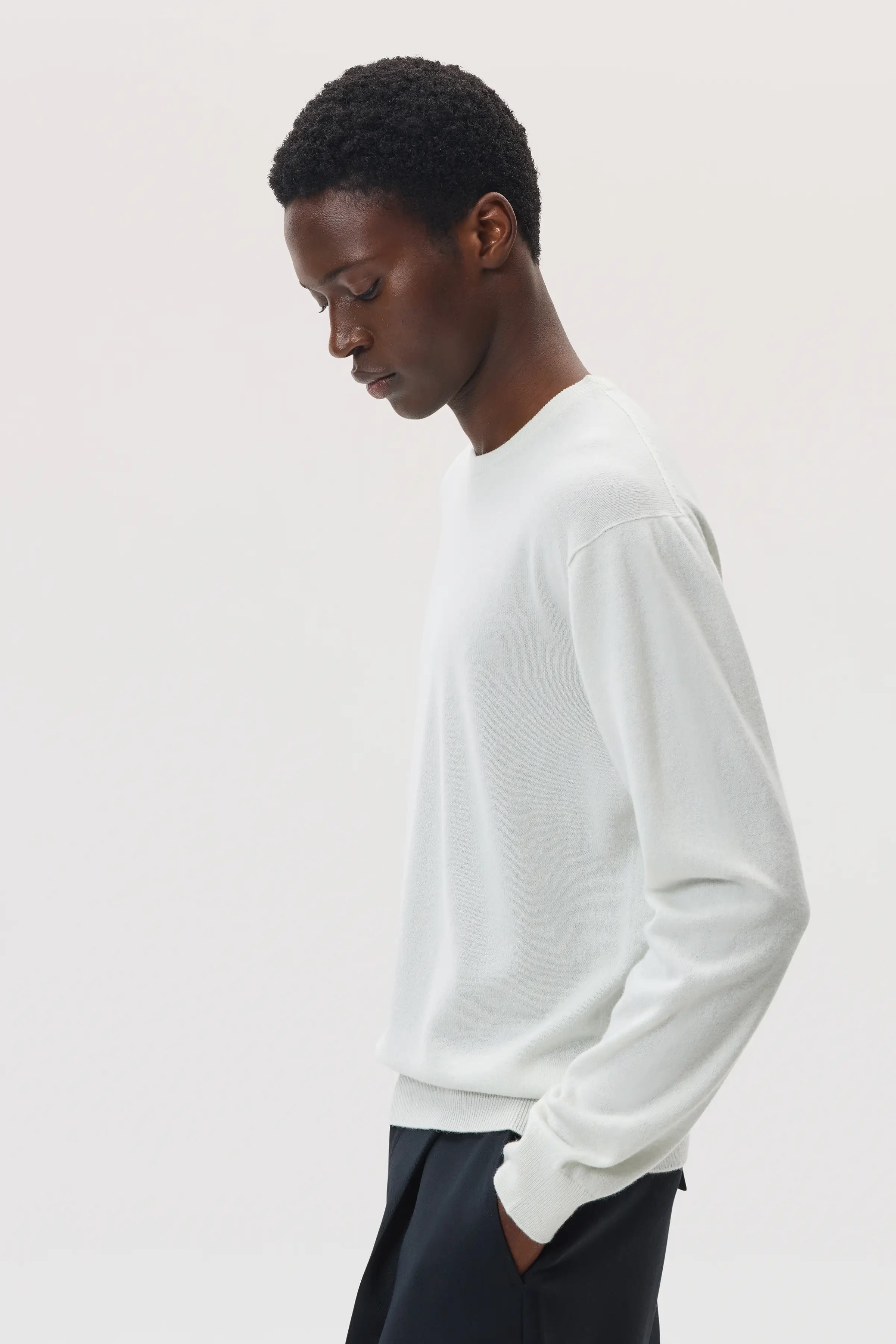 Cashmere White Round Neck Jumper