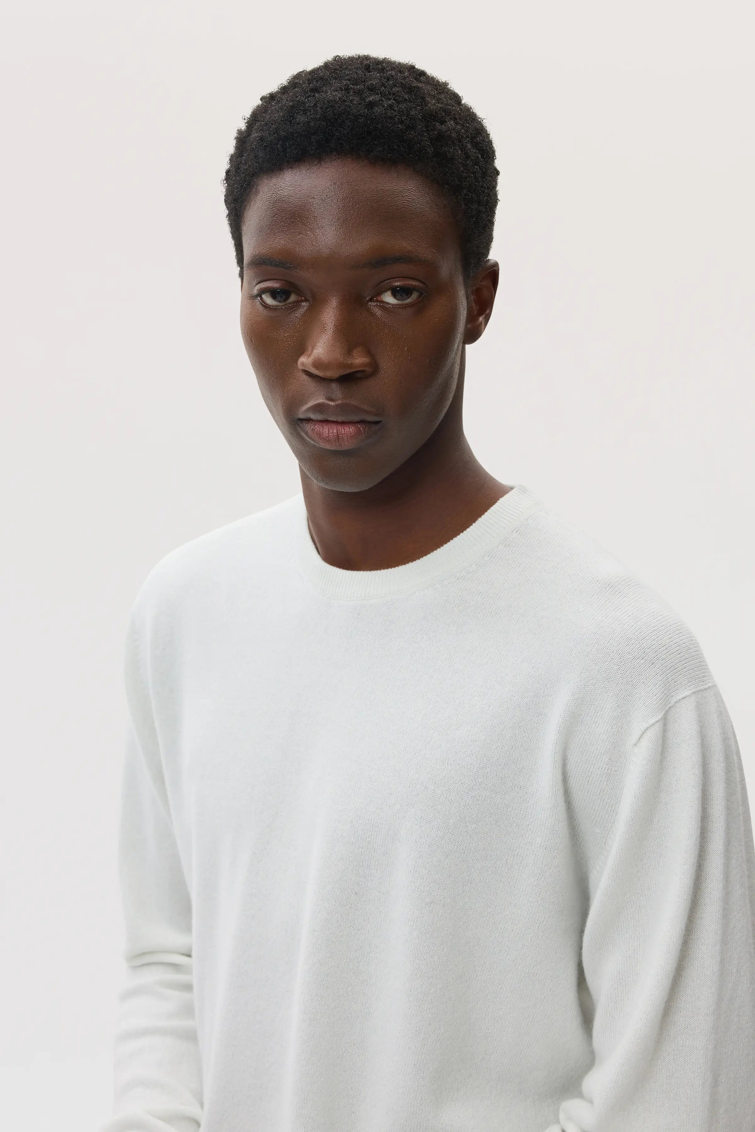 Cashmere White Round Neck Jumper