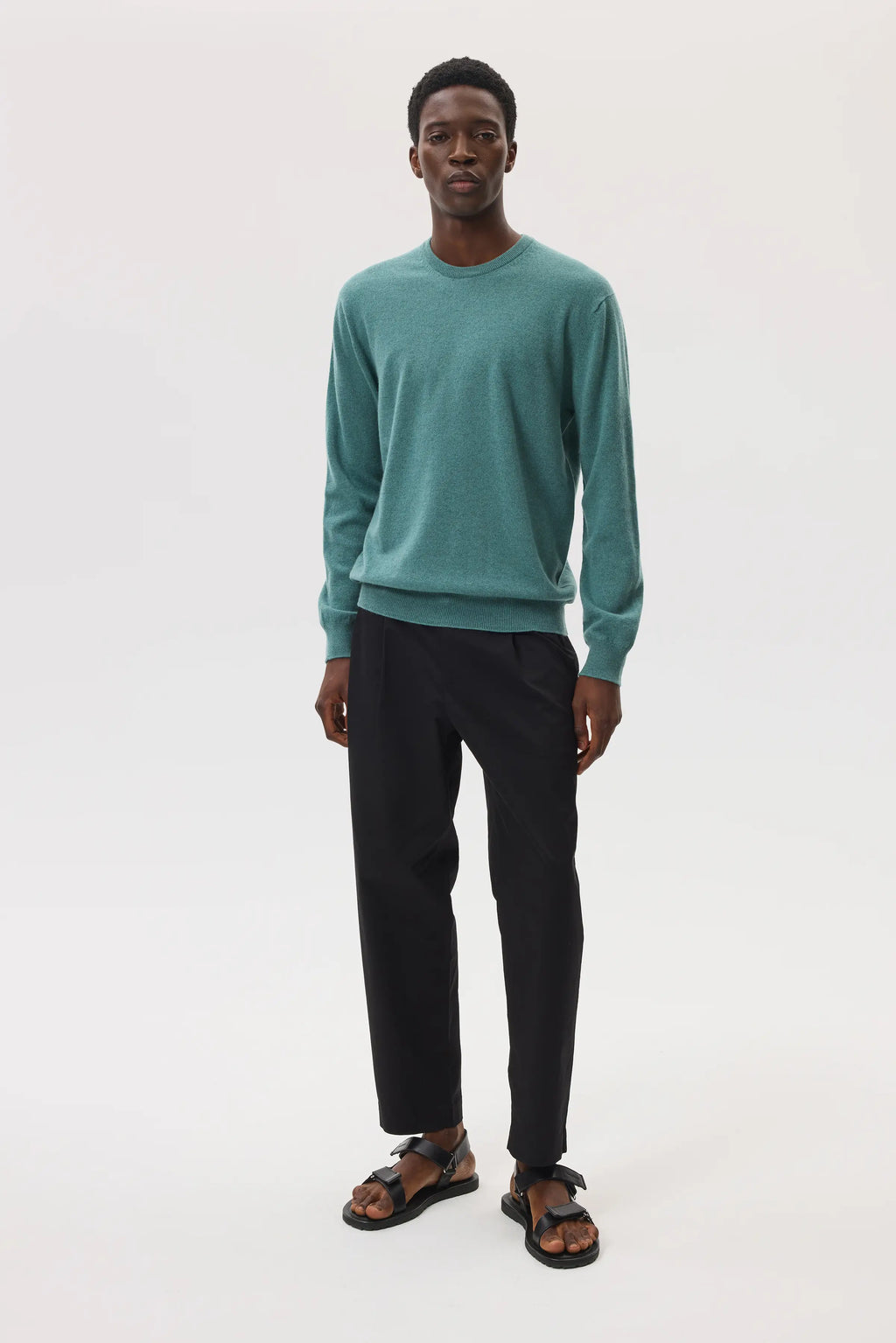 Classic Cashmere Green Round Neck Jumper