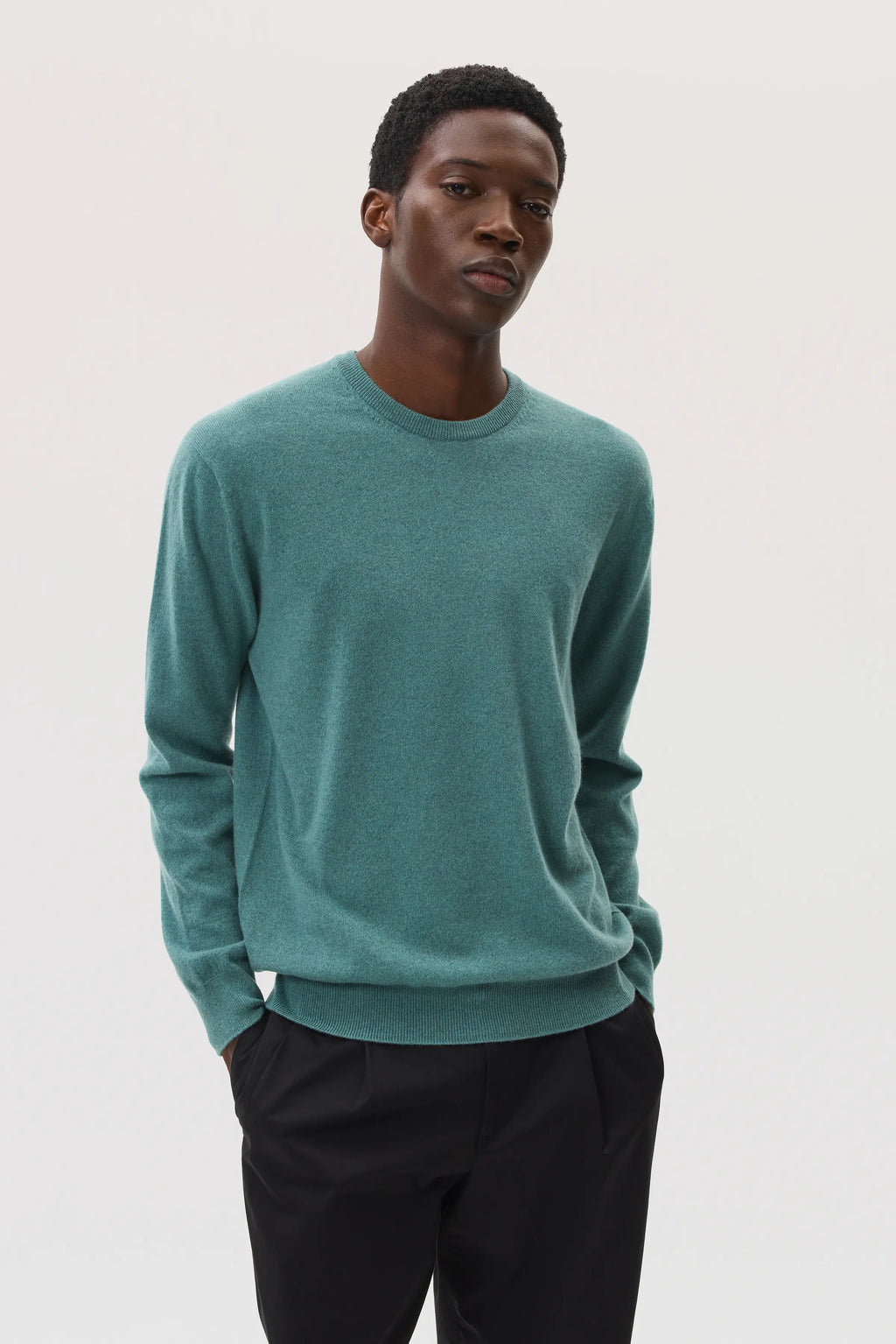 Classic Cashmere Green Round Neck Jumper