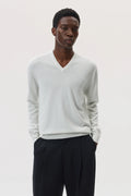 White Cashmere V Neck Jumper