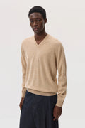 Natural Cashmere V Neck Jumper