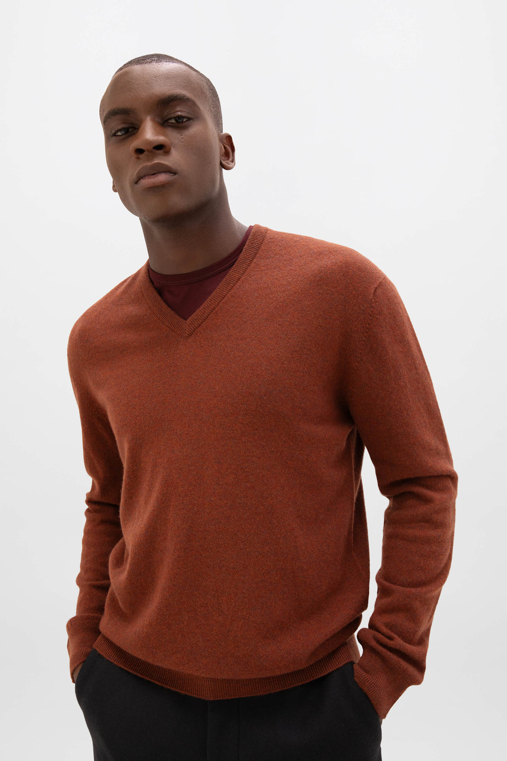 Cashmere V Neck Red Jumper