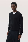 Classic Black Cashmere V Neck Jumper