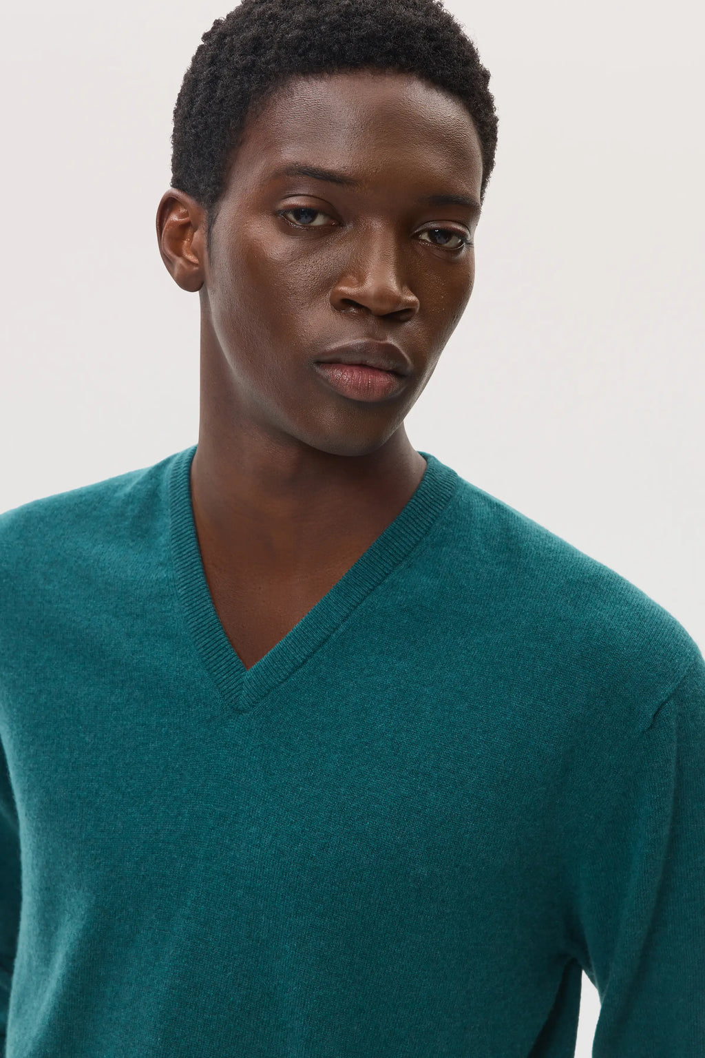 Classic Cashmere Green V Neck Jumper