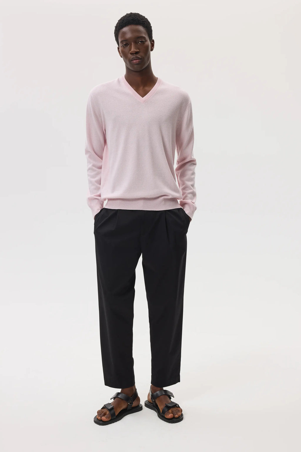 Classic Cashmere Pink V Neck Jumper