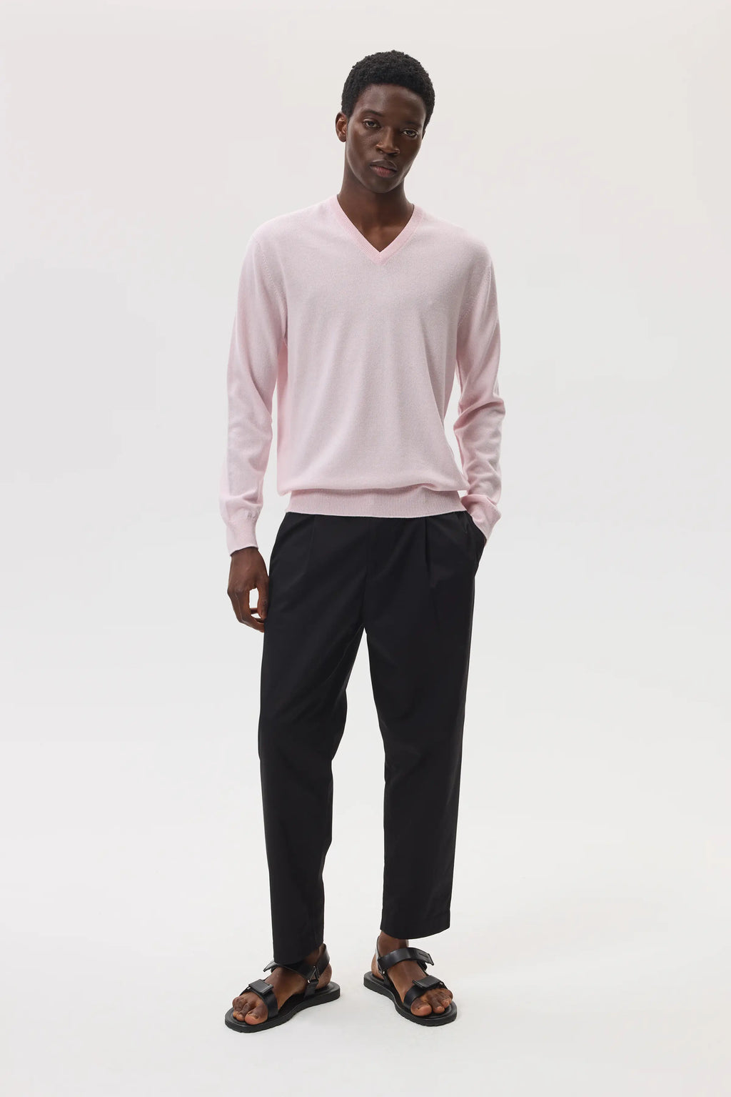 Classic Cashmere Pink V Neck Jumper