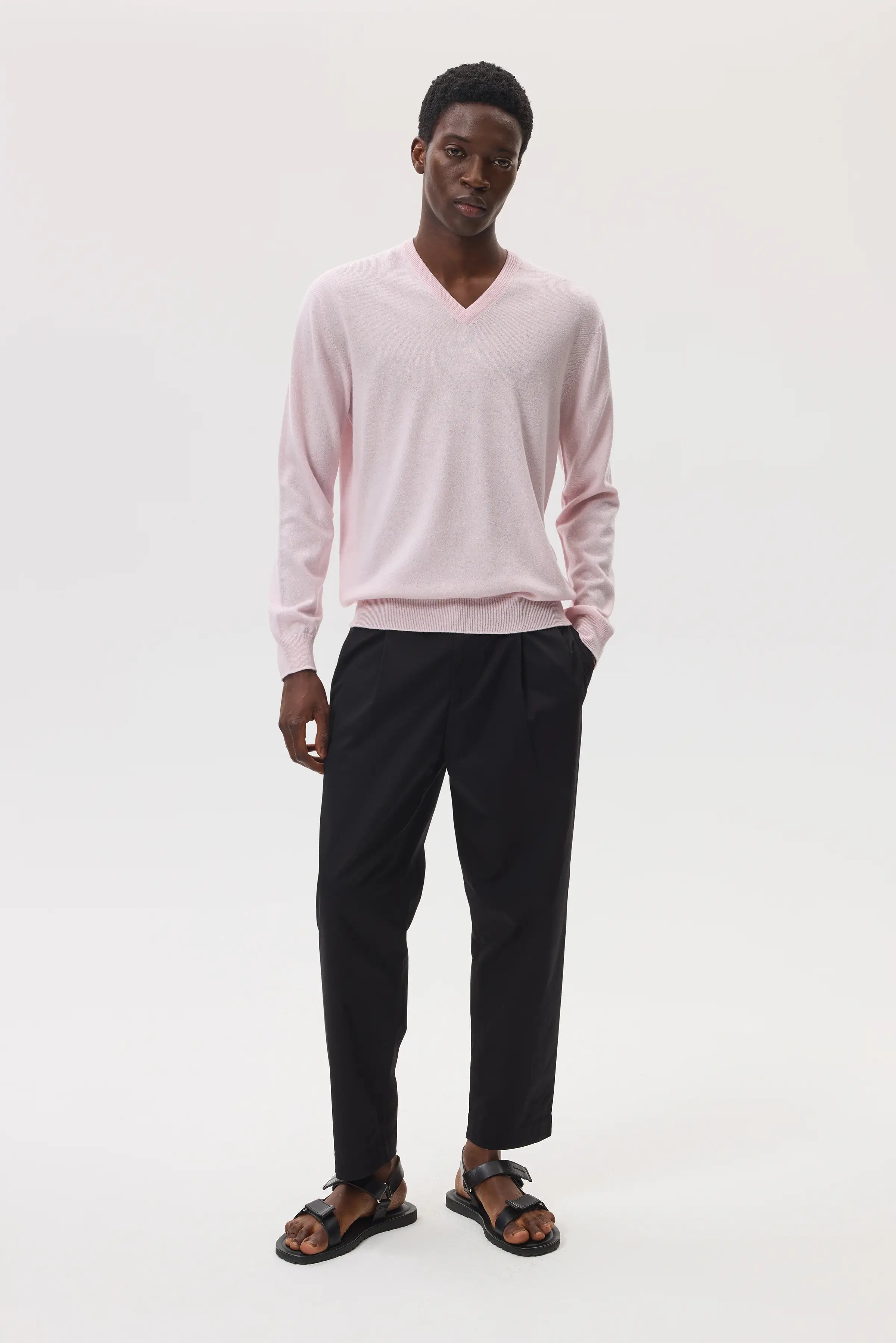 Classic Cashmere Pink V Neck Jumper