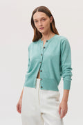 Classic Green Cashmere Cardigan