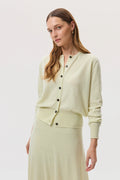 Classic Light Yellow Cashmere Cardigan