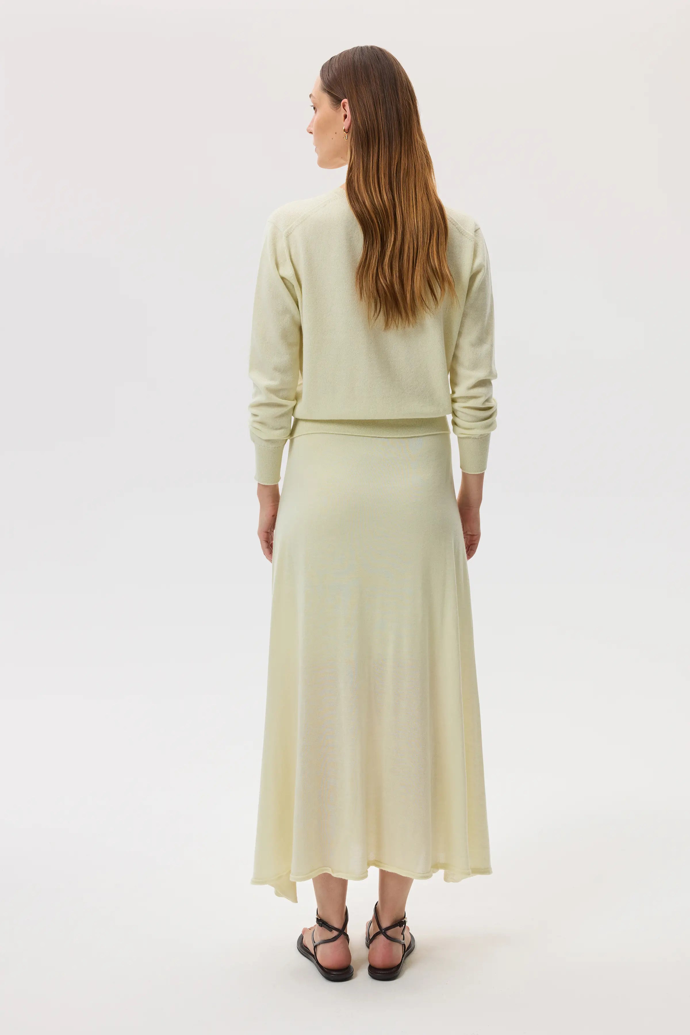 Classic Light Yellow Cashmere Cardigan